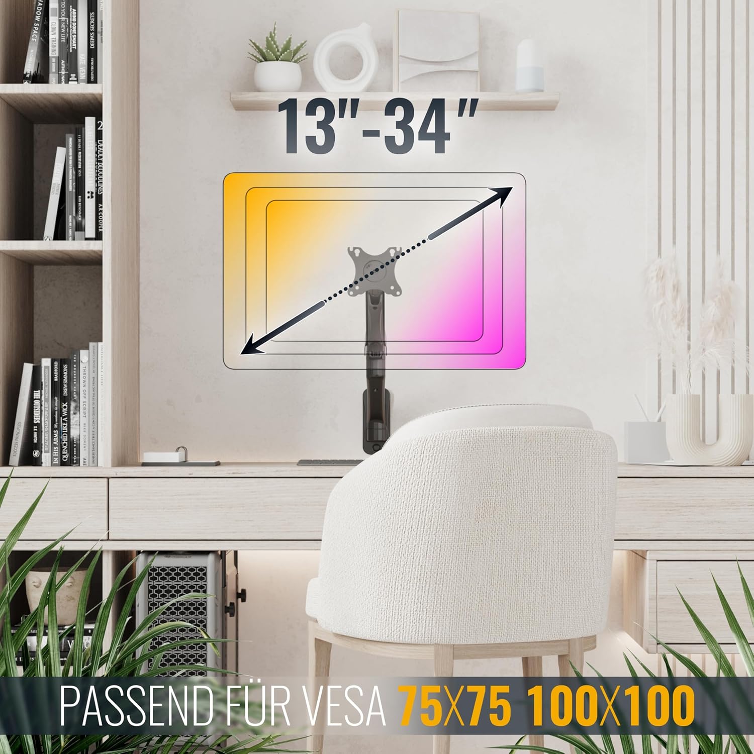 Thumbnail 5 de RICOO S4611 Monitorhalterung 13–34 Zoll 📺