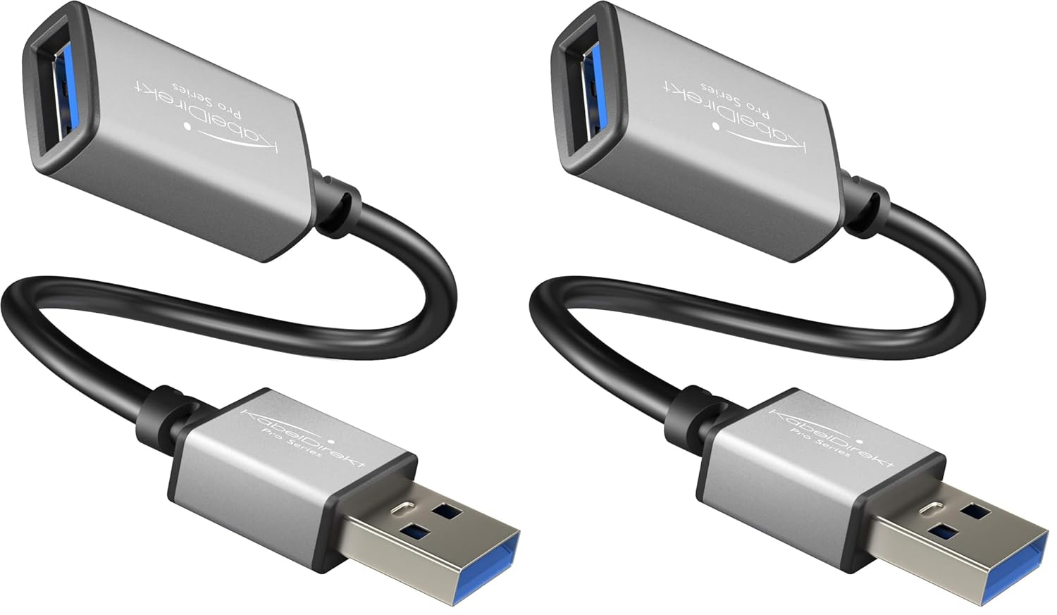 Thumbnail 6 de KabelDirekt USB A 3.0 Verlängerungskabel – 2 m, USB-A auf USB-A, schwarz/space grey
