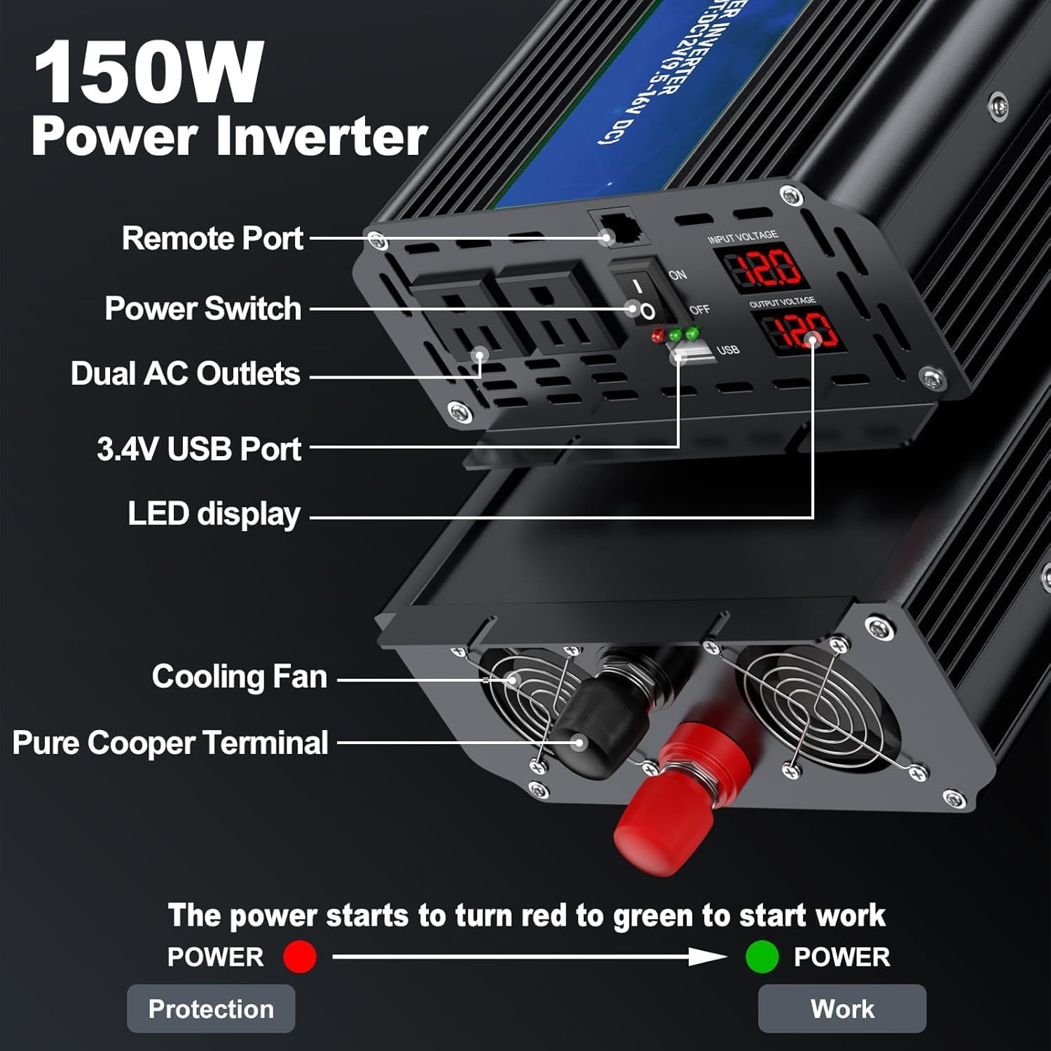 Detalle 2 de 3000W Power Inverter 12V to 120V