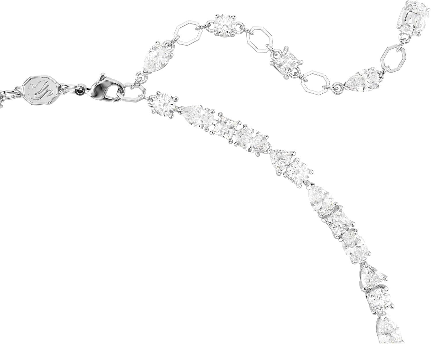 Thumbnail 2 de Swarovski Mesmera Set: Rhodiniert Halskette und Ohrringe mit Strahlenden Swarovski Kristallen