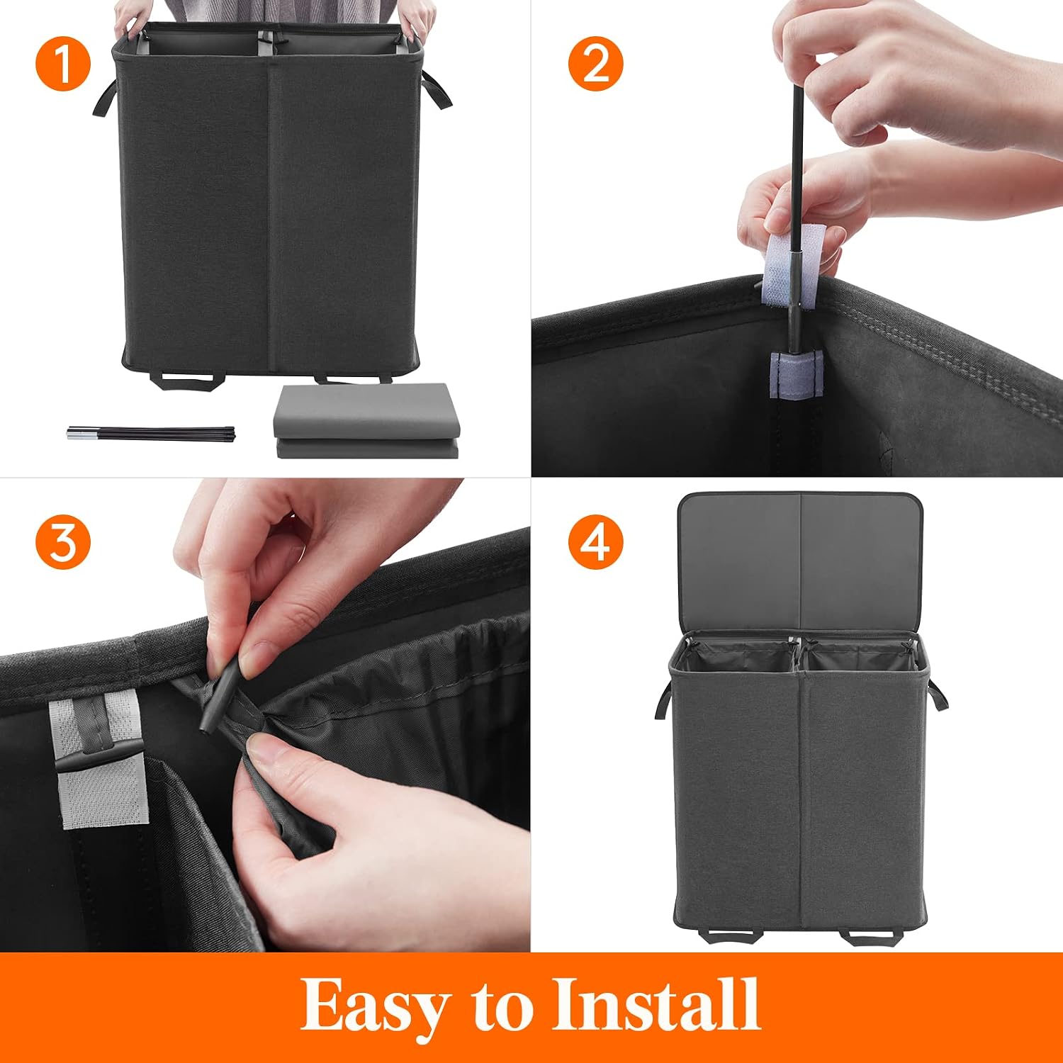 Detalle de Lifewit Double Laundry Hamper 136L