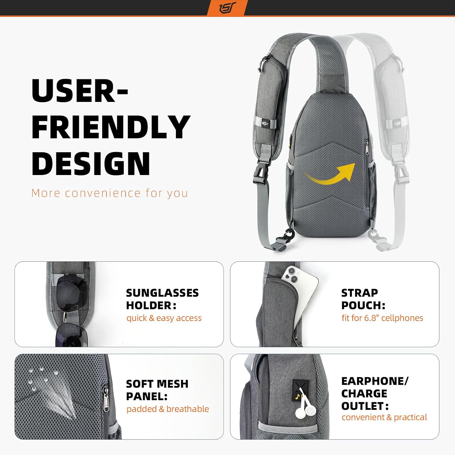 Detalle 2 de SKYSPER Sling Bag RFID crossbody daypack