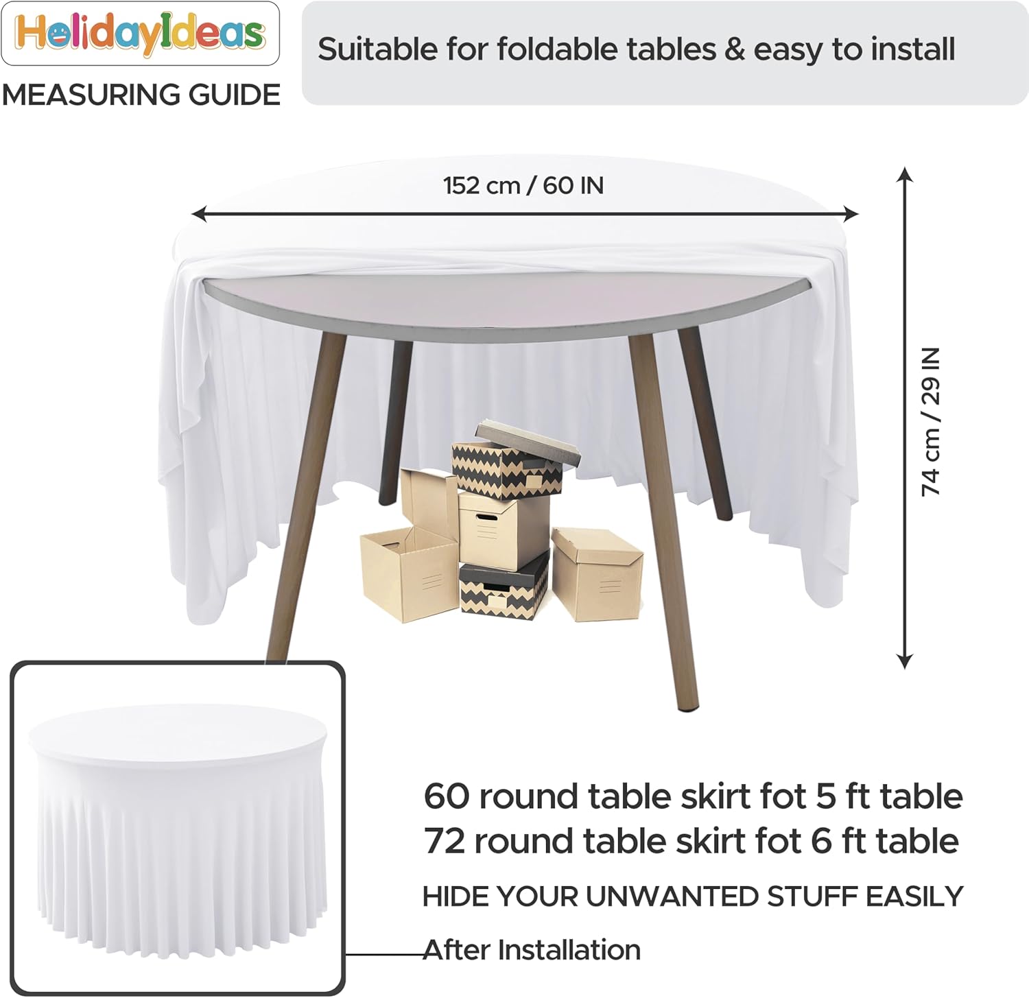 Thumbnail 4 de HolidayIdeas 6 Pack Spandex Table Skirt 60in