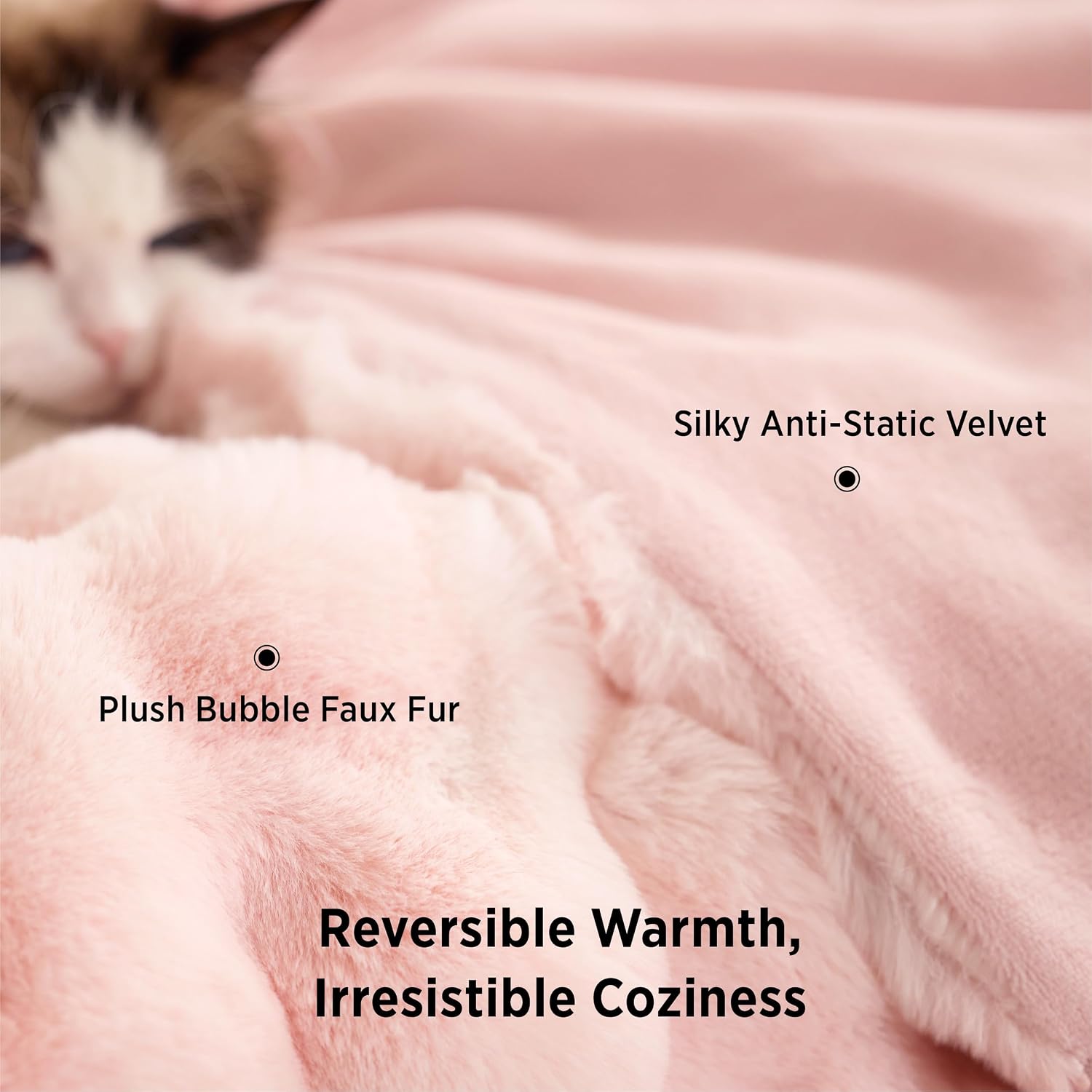 Detalle 2 de Bedsure Faux Fur Throw Blanket, 50 x 60 in