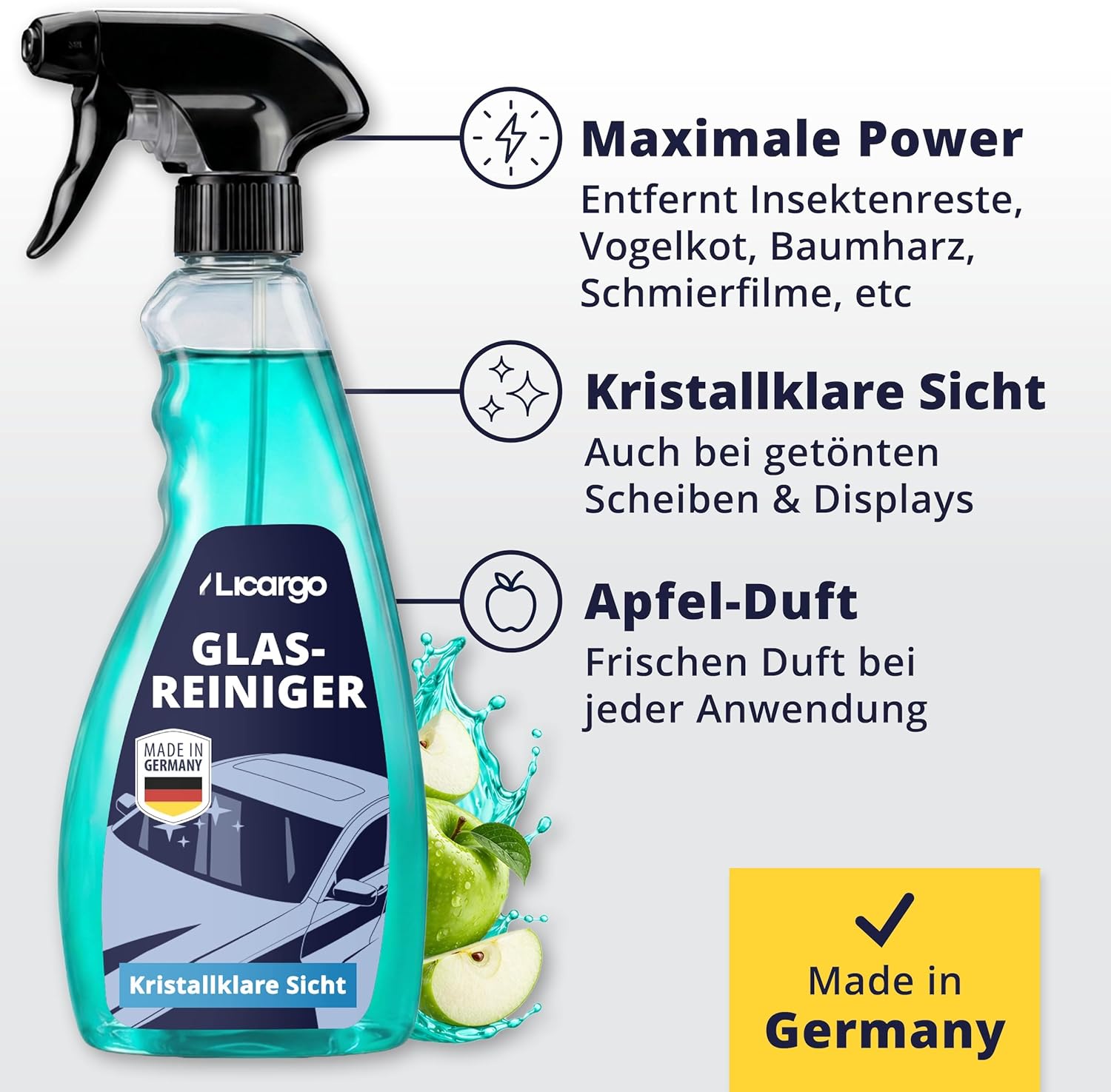 Thumbnail 3 de LICARGO Glasreiniger Auto 750 ml – streifenfreier Reiniger für Innen & Außen gegen Fett, Insekten & Nikotinfilm
