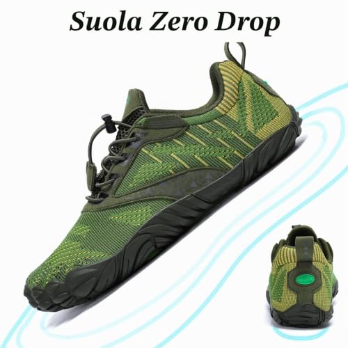 Thumbnail 4 de SAGUARO Scarpe Barefoot Minimaliste Uomo/Donna – Multisport, Morbide e Leggere in Verde Muschio (43 EU)
