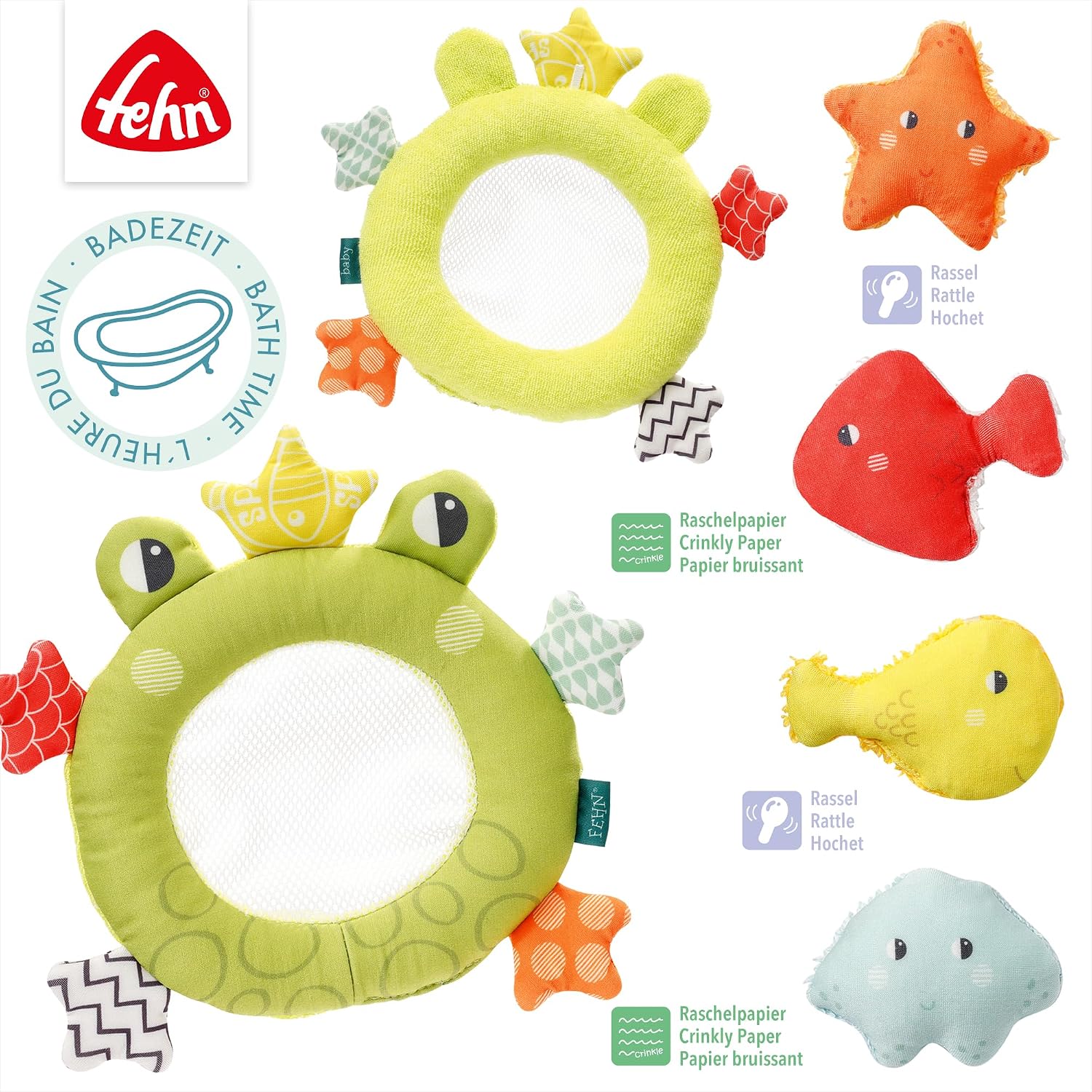 Detalle 2 de Fehn Badetier Frosch Badekescher 15 cm