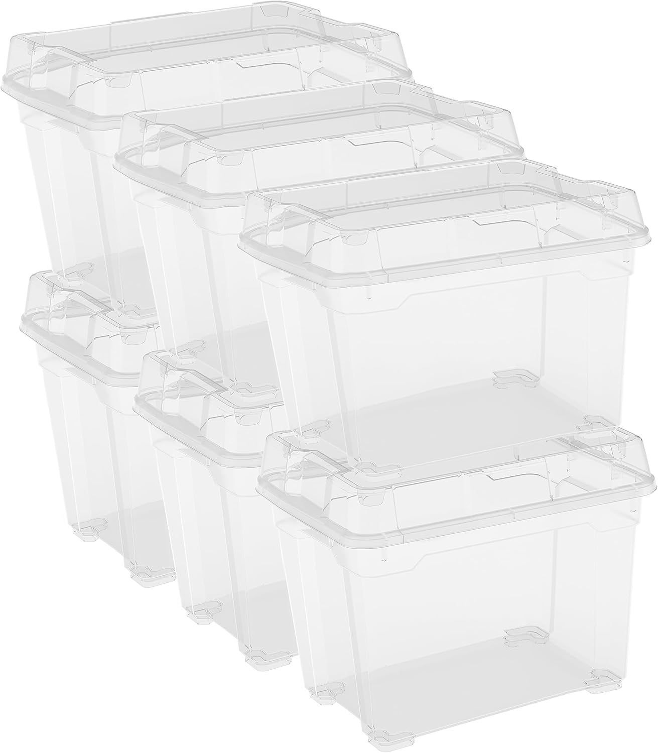 Thumbnail 6 de Keter Set di 5 Contenitori in Plastica con Coperchio T Box L, 47 L ciascuno, trasparenti