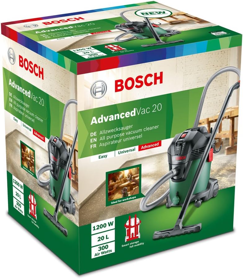 Thumbnail 1 de Bosch AdvancedVac 20 – Aspirateur Eau et poussière, 1200 W, 20 L