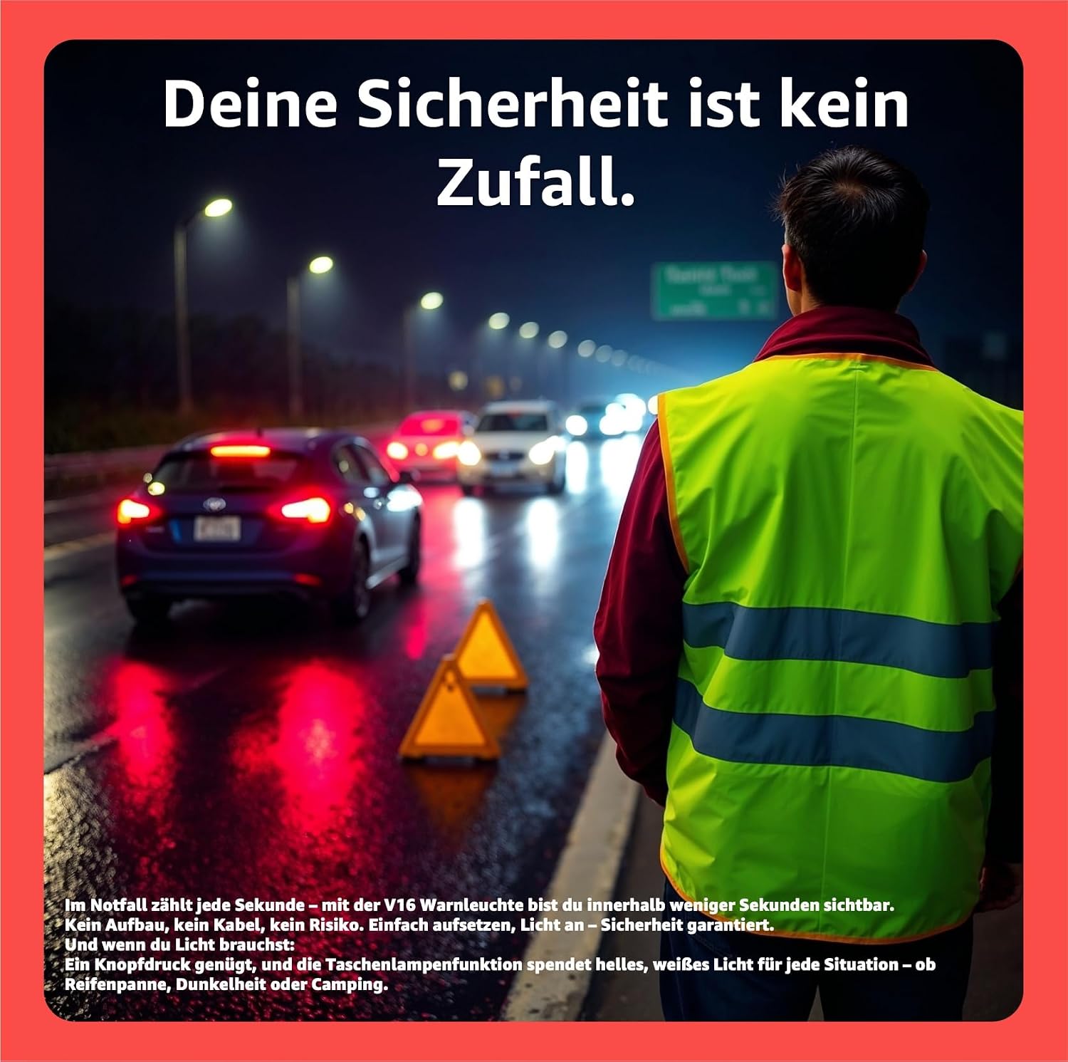 Detalle 2 de POWR CAR V16 Warnleuchte - IDADA 21020060 - Warndreieck & Pannendreieck - EU Zulassung 2026 - Auto & Motorrad
POWR CAR V16 Warnleuchte - IDADA 210…