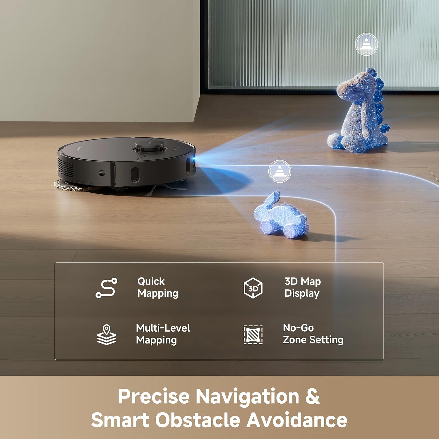 Thumbnail 6 de Dreame D30 Ultra Robot Vacuum and Mop with 25,000Pa Suction, Auto-Empty Dock and MopExtend Edge Cleaning (Black)