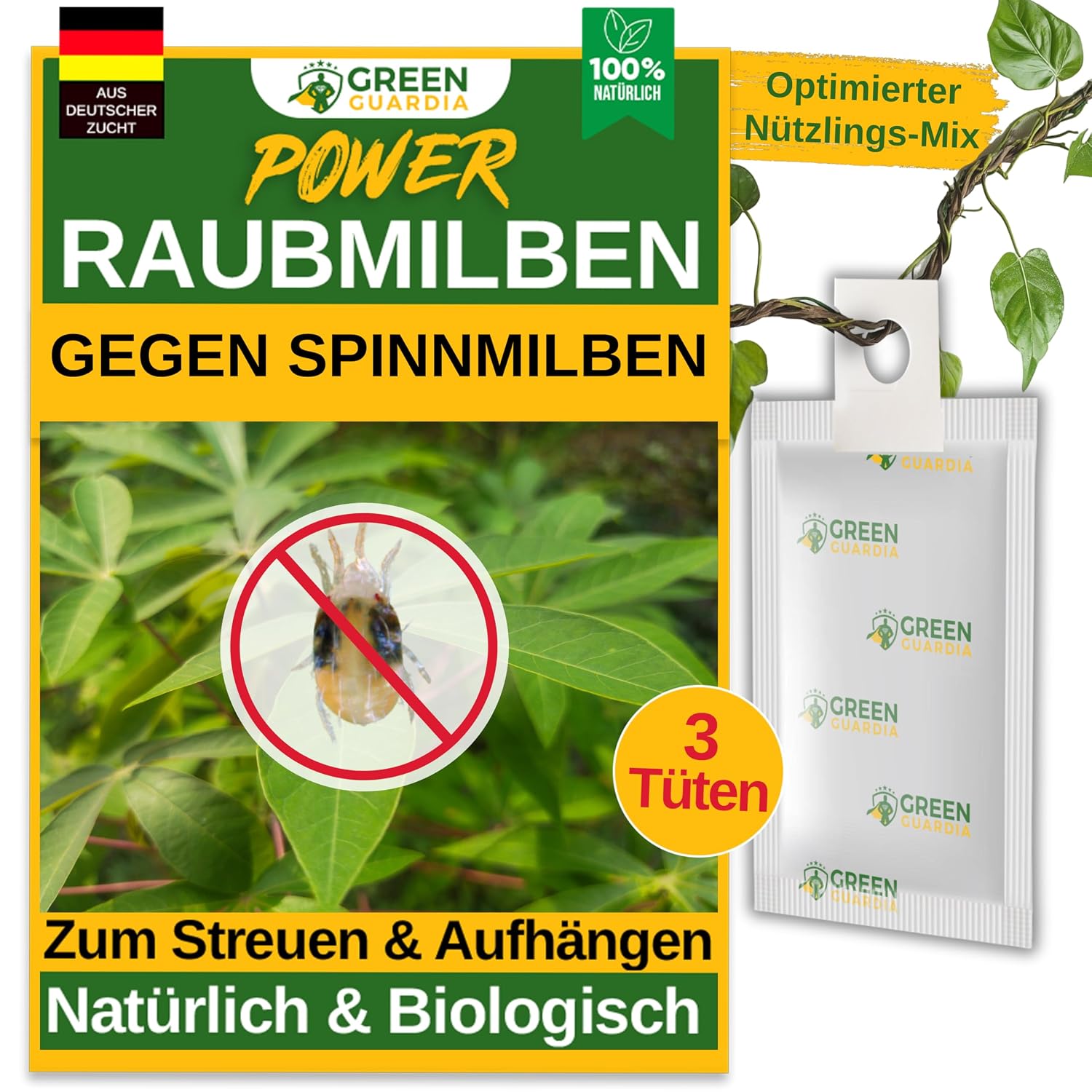 Detalle de GREEN GUARDIA Raubmilben gegen Spinnmilben 3 Tüten