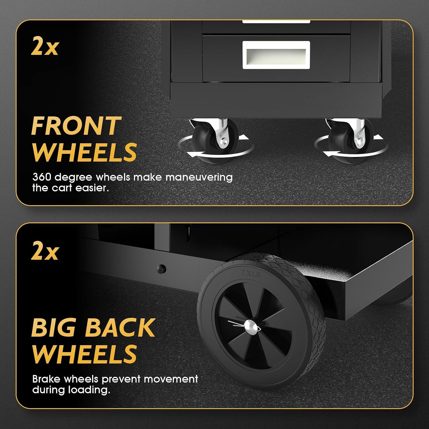 Thumbnail 5 de TOOLIOM Welding Cart with 4 Drawers Cabinet — 360° Swivel Welder Trolley