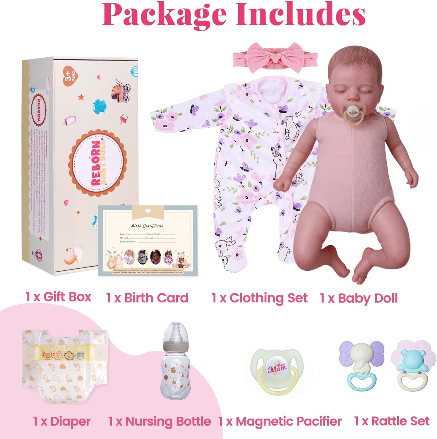 Thumbnail 5 de BABESIDE Lifelike Reborn Baby Dolls Girl - 20 Inch Realistic Newborn with Poseable Body