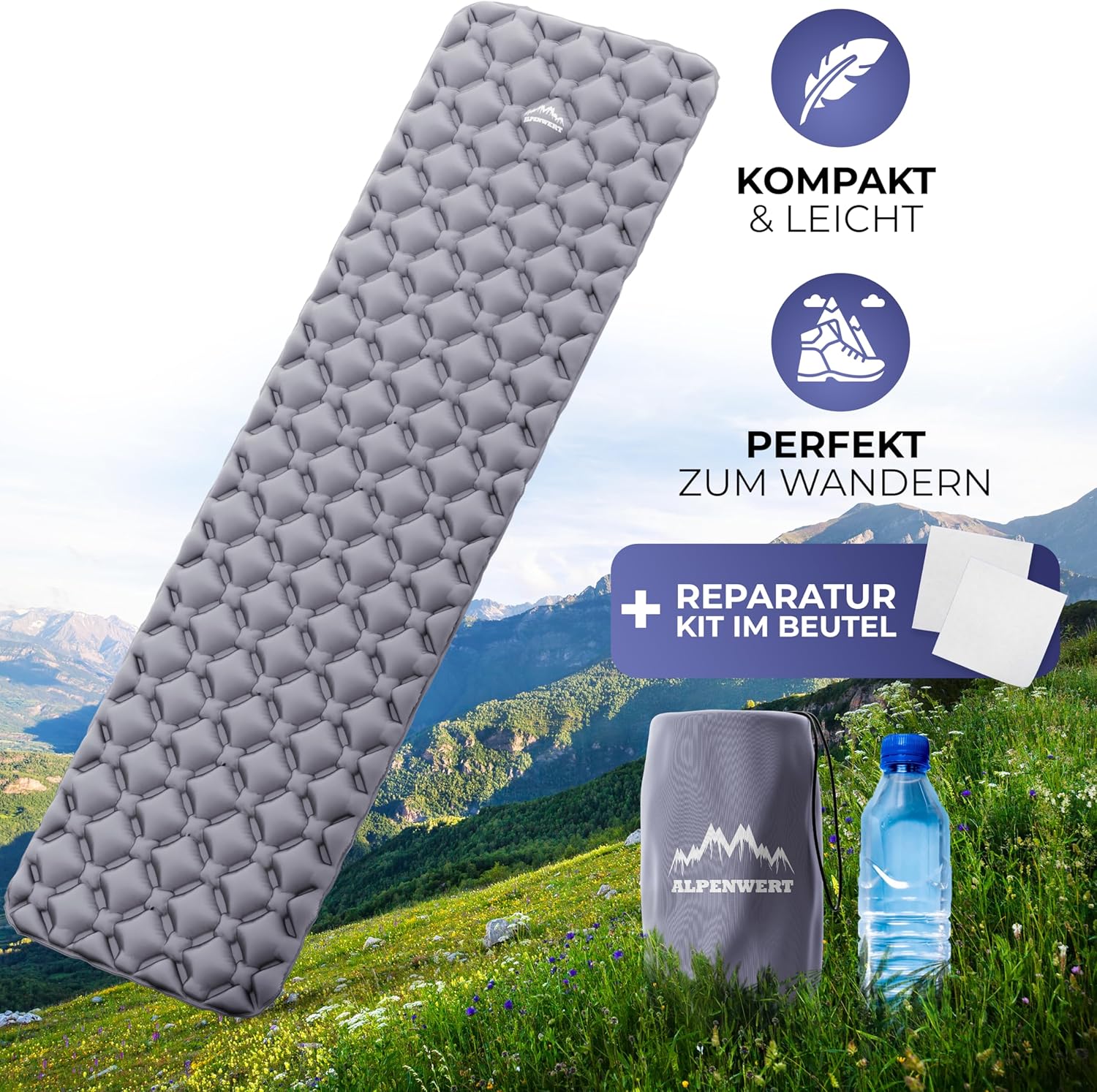 Thumbnail 6 de Alpenwert Isomatte Outdoor – Ultraleicht, kompaktes Packmaß und ergonomischer Schlafkomfort