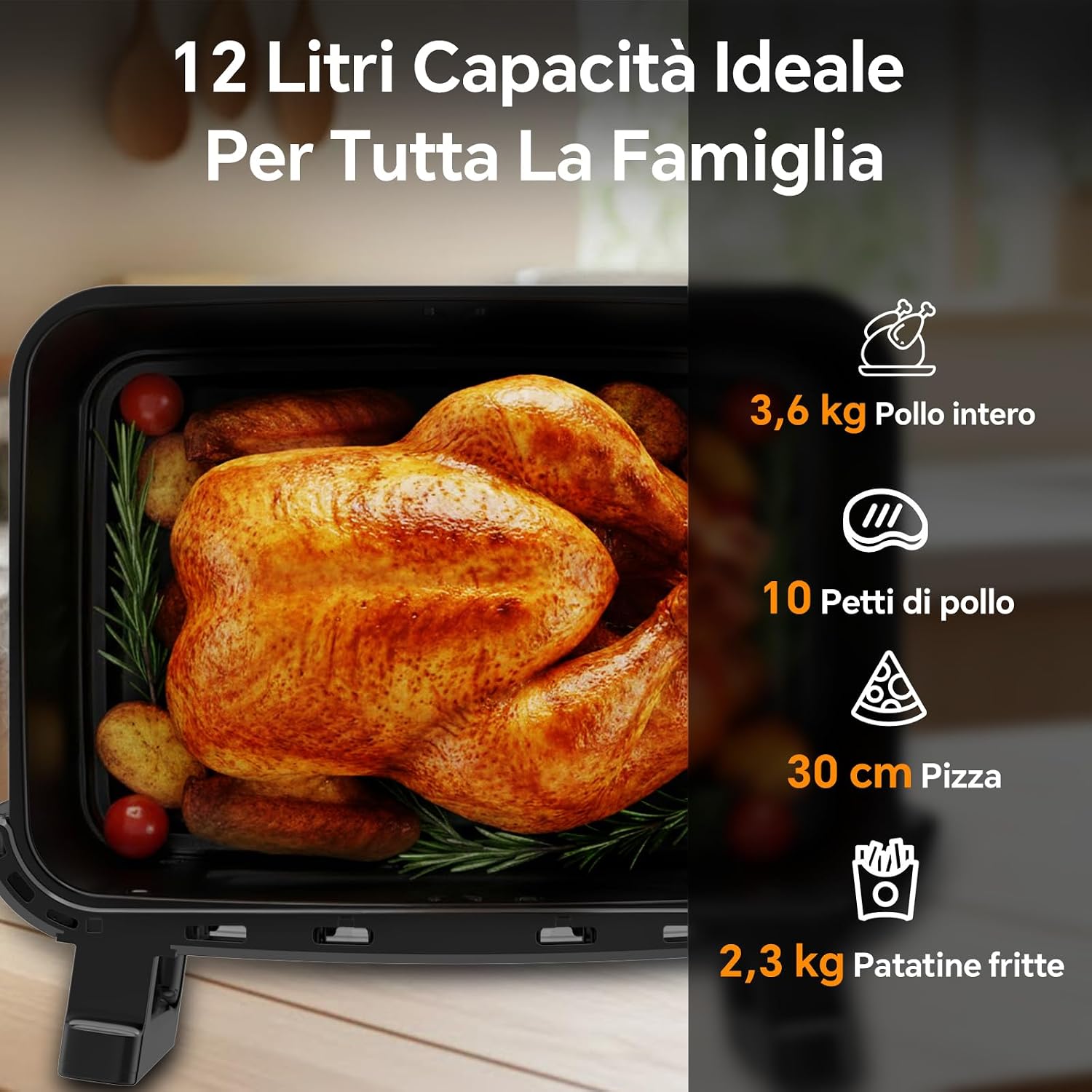 Detalle de Friggitrice ad Aria 12L Dual Zone XXL