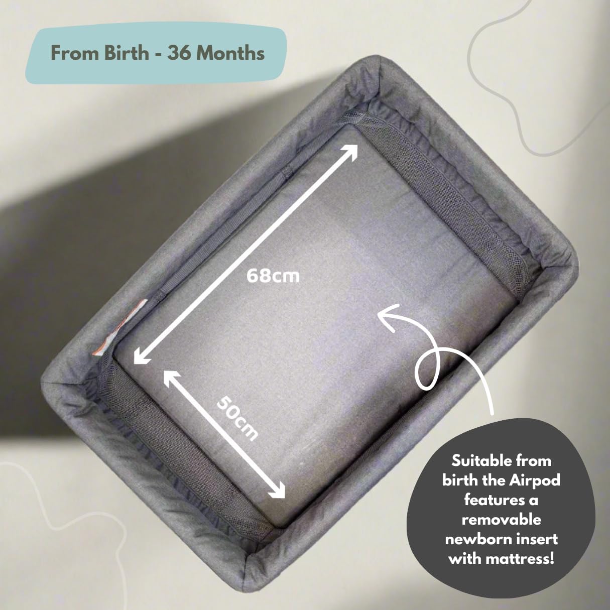 Thumbnail 4 de Venture Airpod Travel Cot Lightweight foldable cot 0–3 years