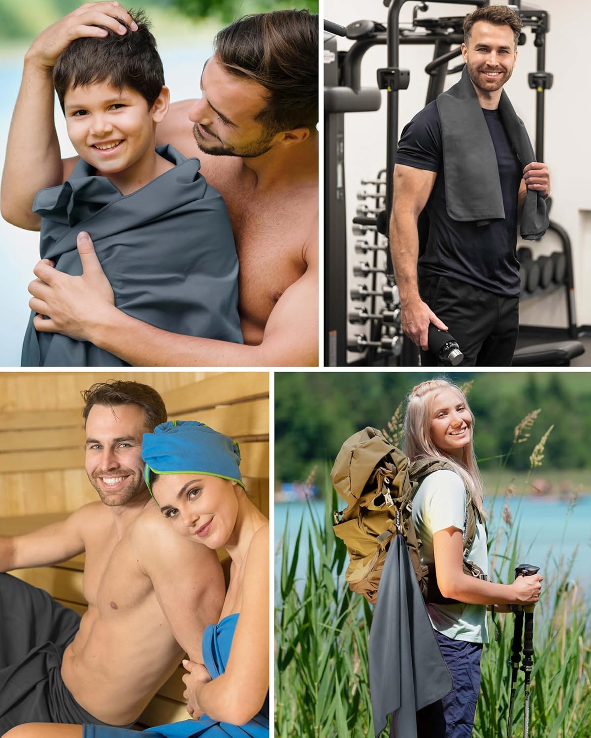 Detalle 1 de Fit-Flip microvezelhanddoek 50 x 30 cm, Cool Grey, licht en sneldrogend