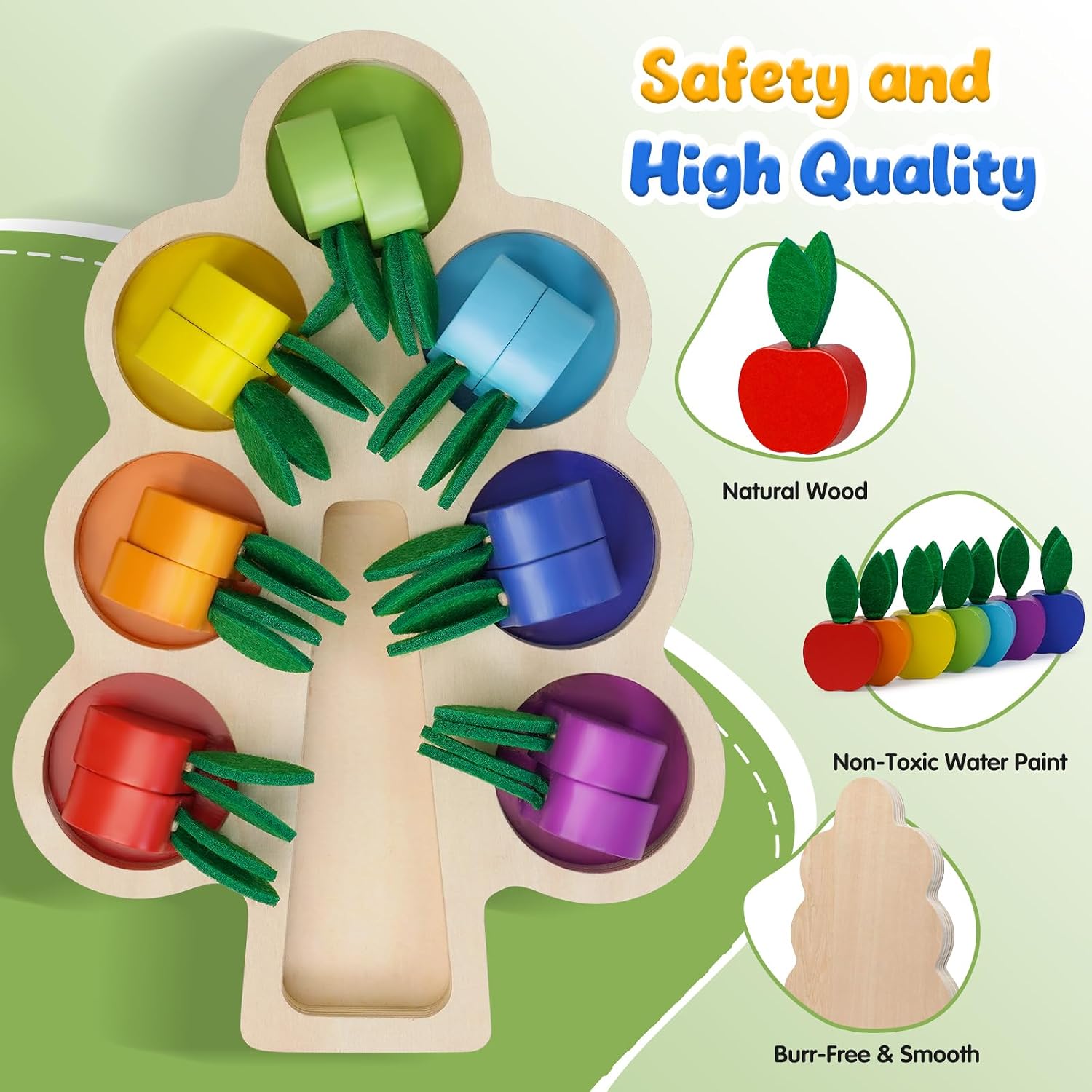 Thumbnail 3 de Joozmui Montessori Colour Sorting Apple Picking Toys for Toddlers