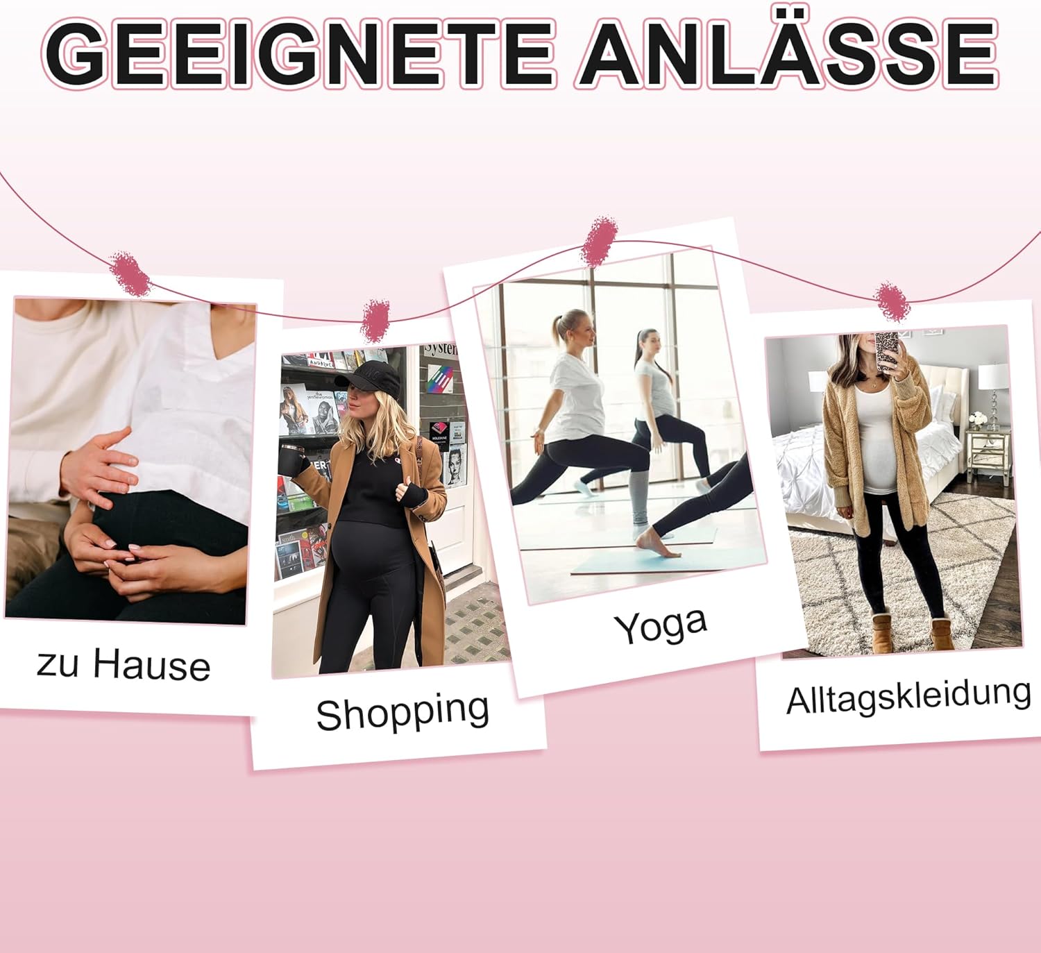 Thumbnail 4 de HIPOWER Umstandsleggings 2er Pack – High Waist, blickdicht, weich und elastisch