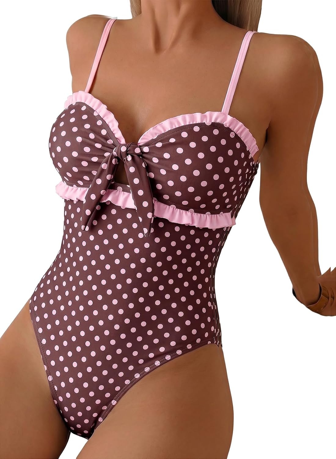 Thumbnail 6 de Herseas Women's One Piece Swimsuit with Knotted Front and Tummy Control