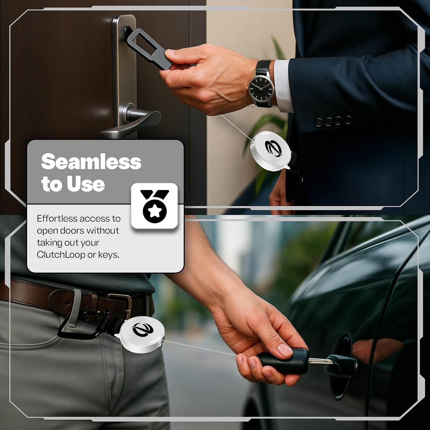 Thumbnail 6 de ClutchLoop Anti-Theft Phone Tether with Retractable Steel Line and Locking Carabiner (Universal)