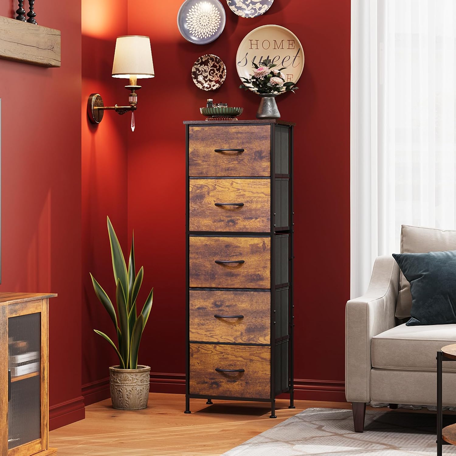 Detalle 2 de WLIVE 5-Drawer Fabric Dresser 47.5"