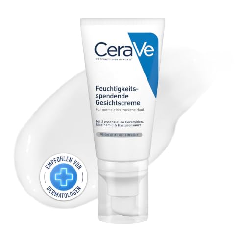 Detalle de CeraVe Feuchtigkeitsspendende Gesichtscreme – 24 Stunden Feuchtigkeit, 50 ml
