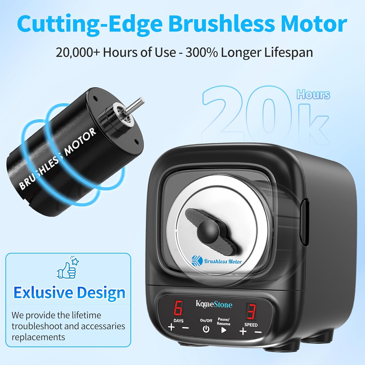 Thumbnail 1 de KomeStone K2 Elite 3 lb Rock Tumbler Kit 🪨