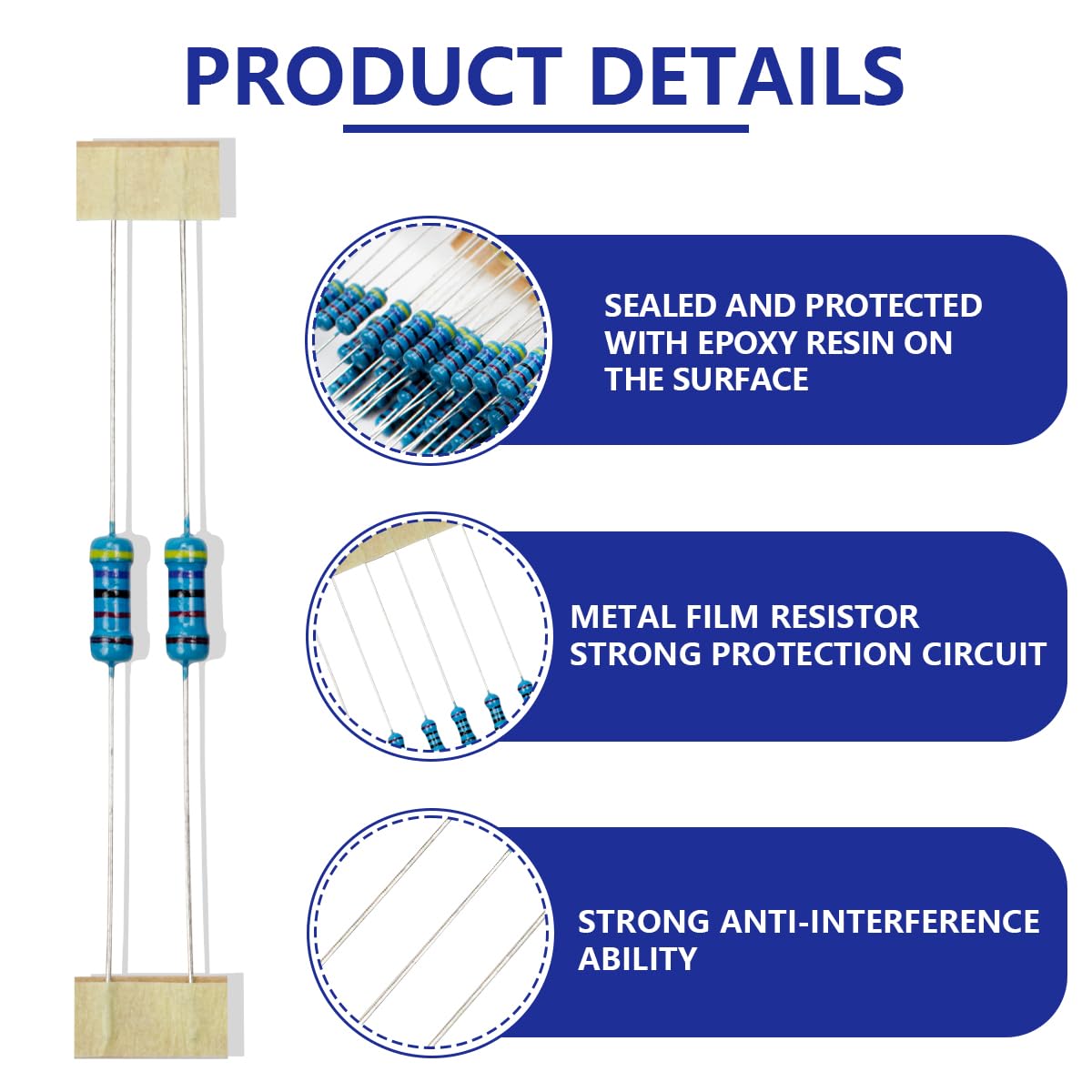 Thumbnail 2 de Innfeeltech 47K 1/2W Metallfilm Widerstände 🔧
