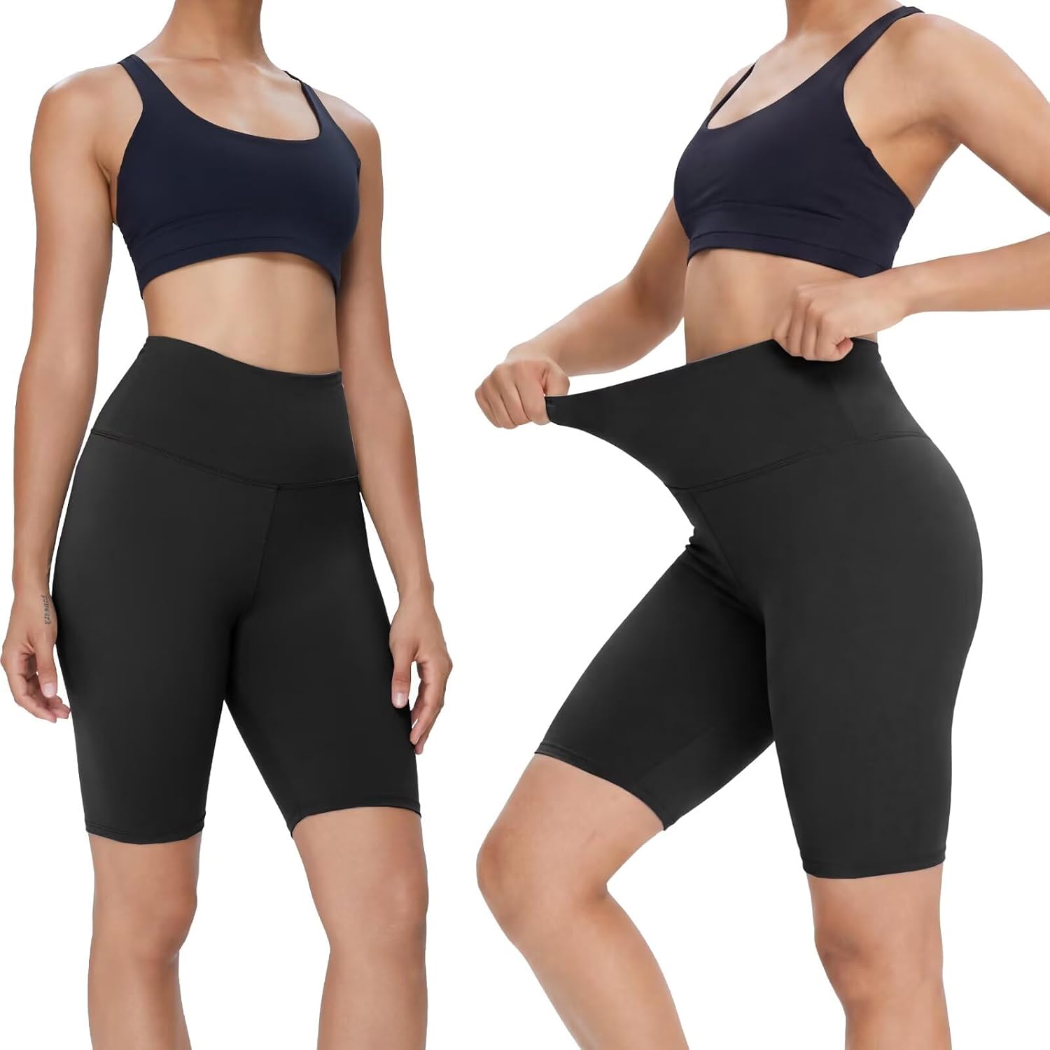Detalle 2 de CAMPSNAIL 2er Pack Radlerhosen Damen High Waist – kurze Sporthose/Leggings für Training und Alltag