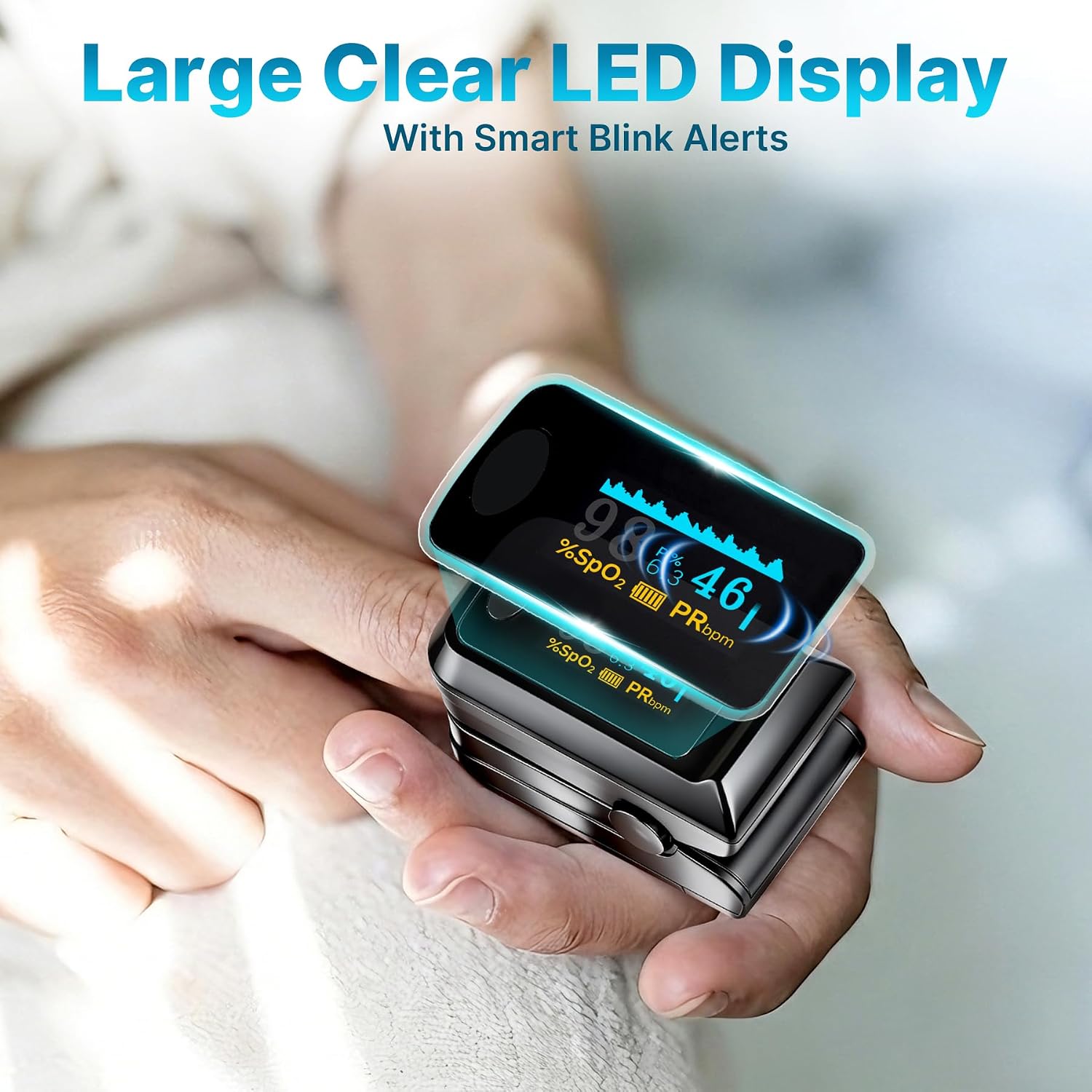 Detalle 2 de Keanor 331 Fingertip Pulse Oximeter with 4-Way OLED Display