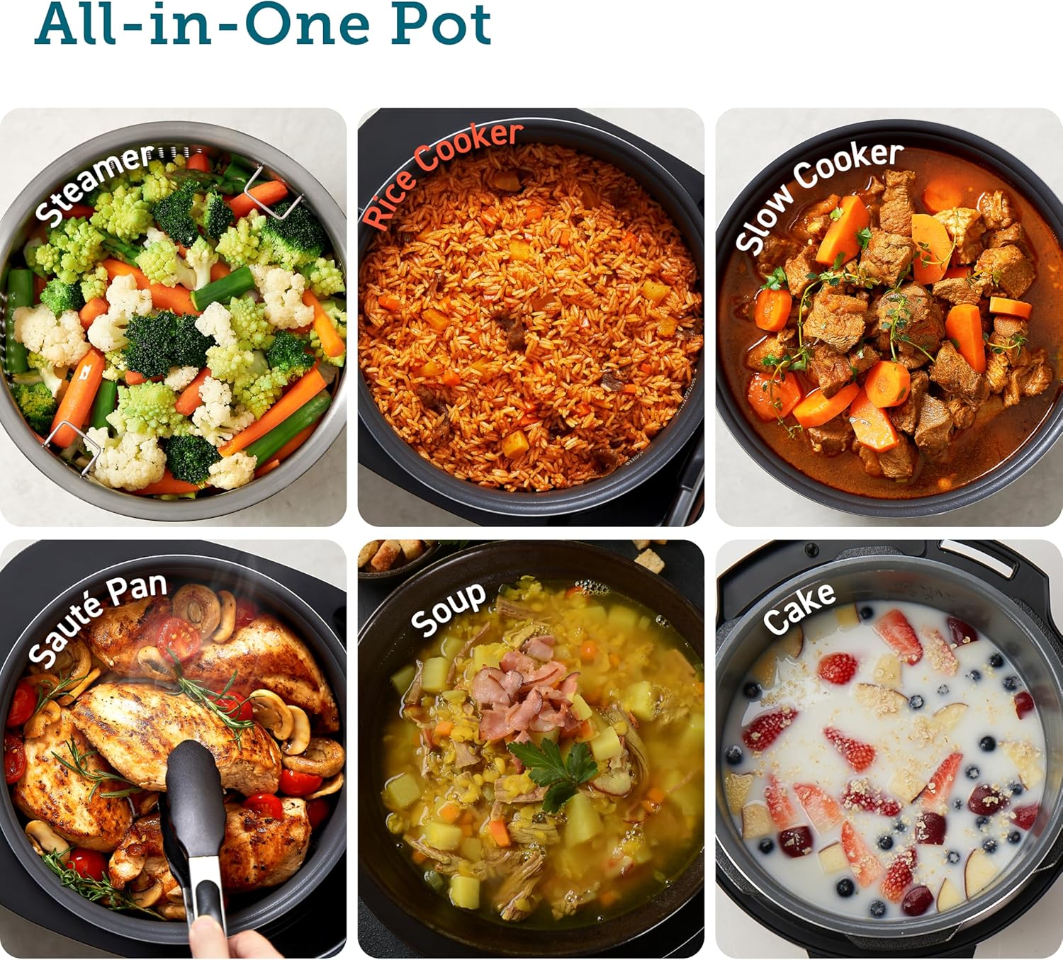 Thumbnail 1 de COSORI Rice Cooker, Slow Cooker & Steamer (Ceramic Coated Inner Pot, Fuzzy Logic) – 10 Cups / 5L, 17 Functions, Timer & Keep Warm, Black