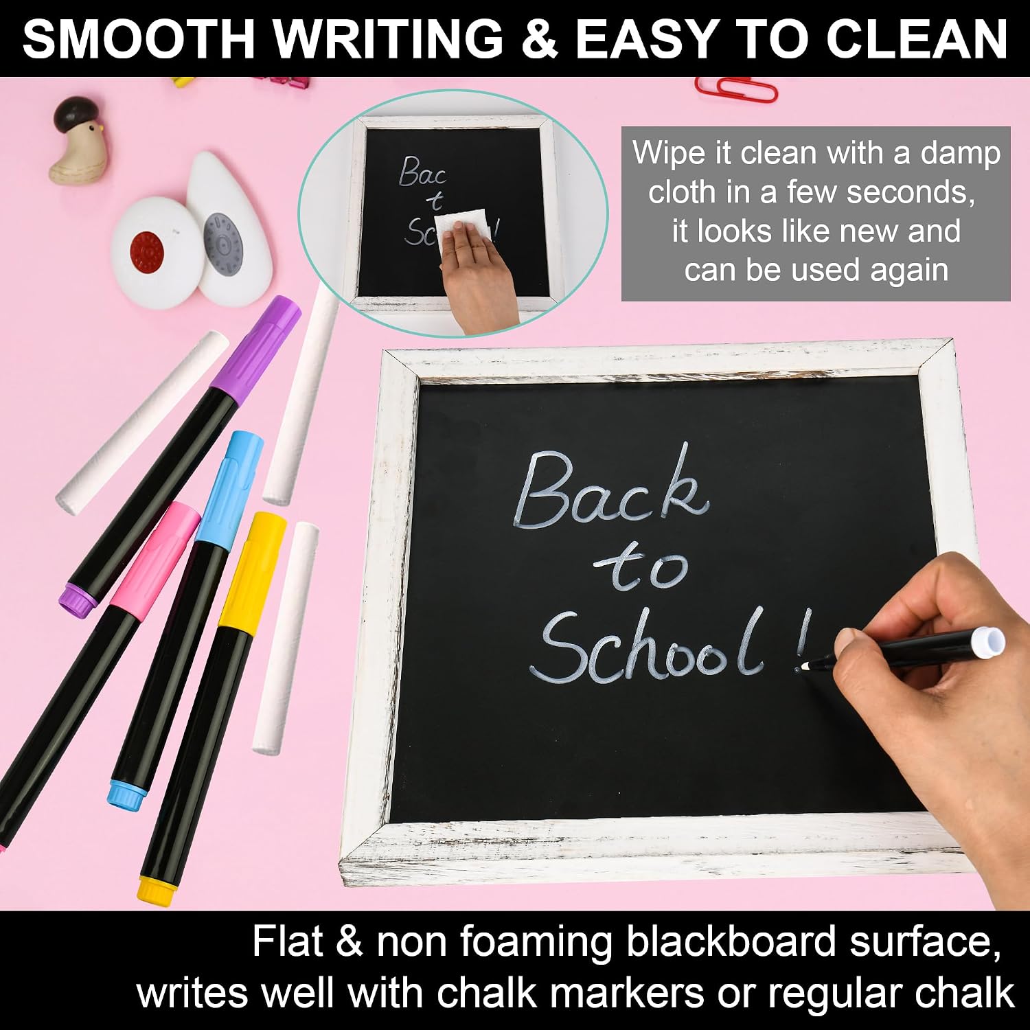 Detalle de Double-Sided Chalkboard Sign, 10 x 10 Inches