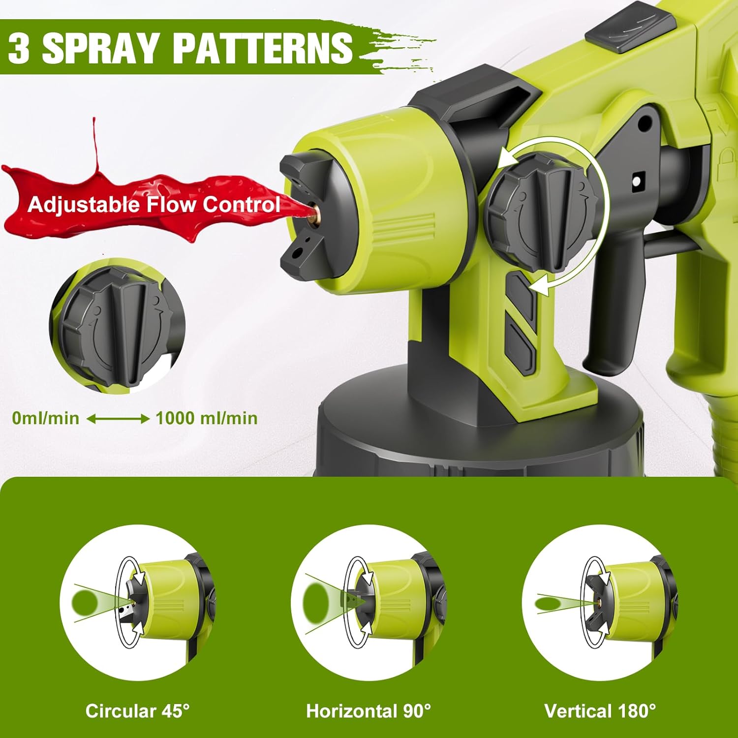 Thumbnail 3 de GGiking Cordless Paint Sprayer for Ryobi 18V ONE+ P108 (No battery) – Fence, Deck & DIY Painting Gun