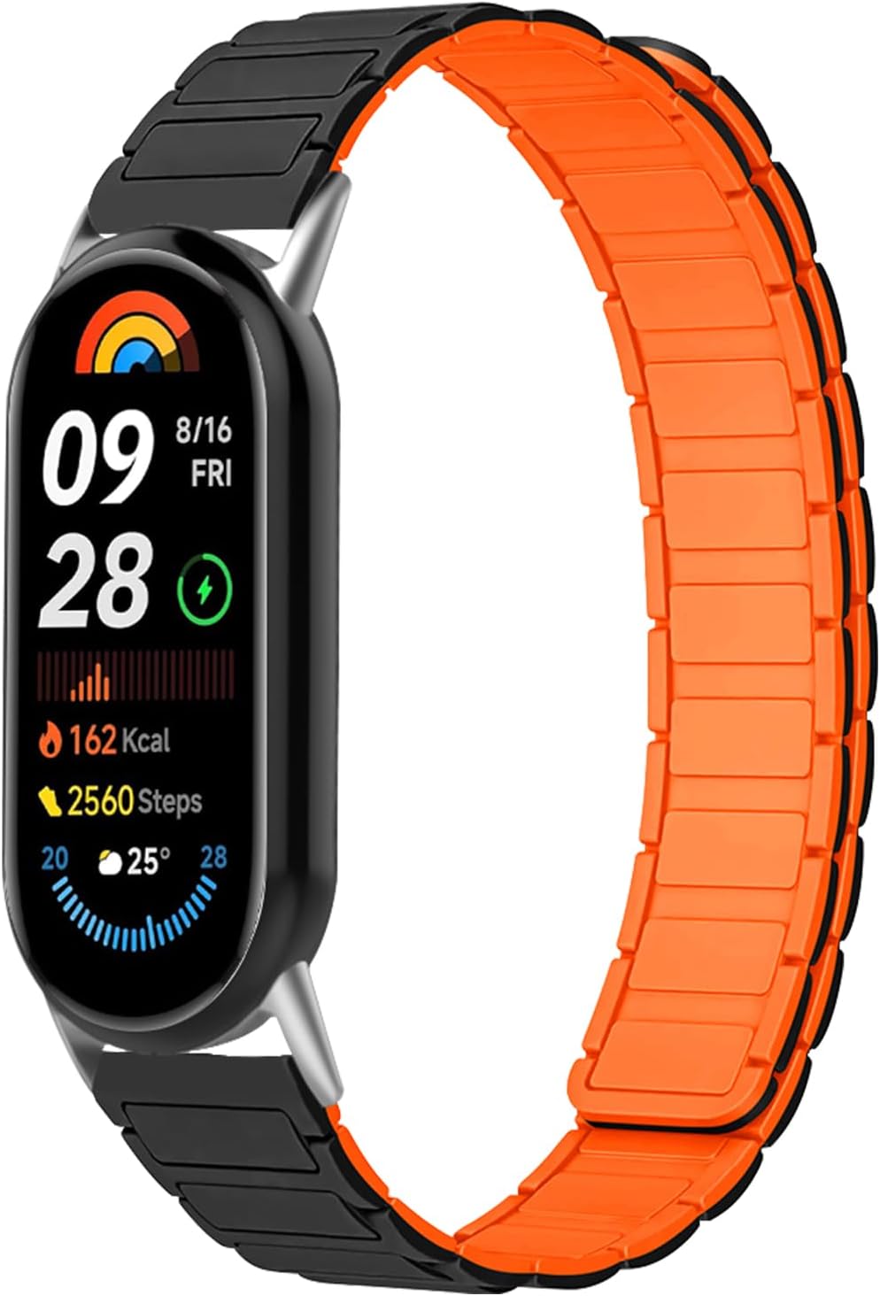 Detalle de RosMank Silicone Watch Band for Xiaomi Smart Band 8/9/10 with Magnetic Closure