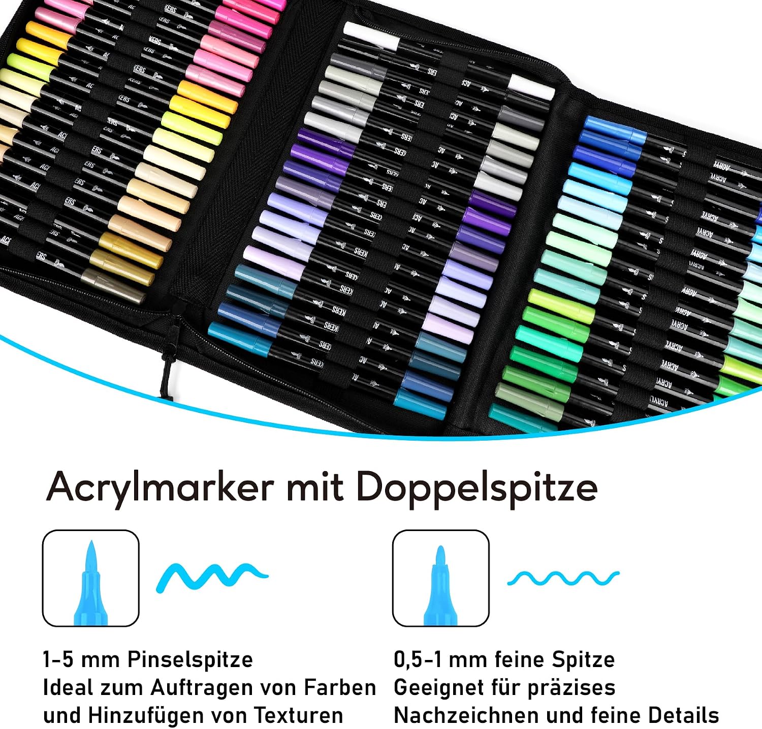 Detalle 2 de Pamaker Acrylstifte Set mit 72 Farben