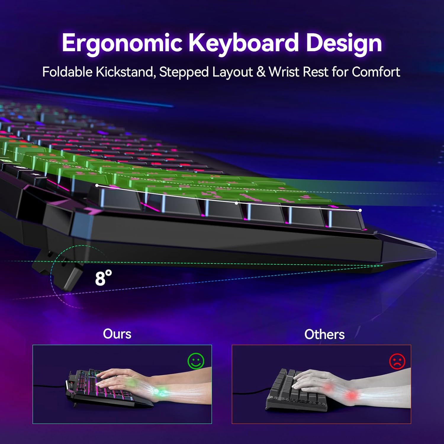 Thumbnail 2 de TECKNET Wired Gaming Keyboard 26-Key Anti-Ghosting
