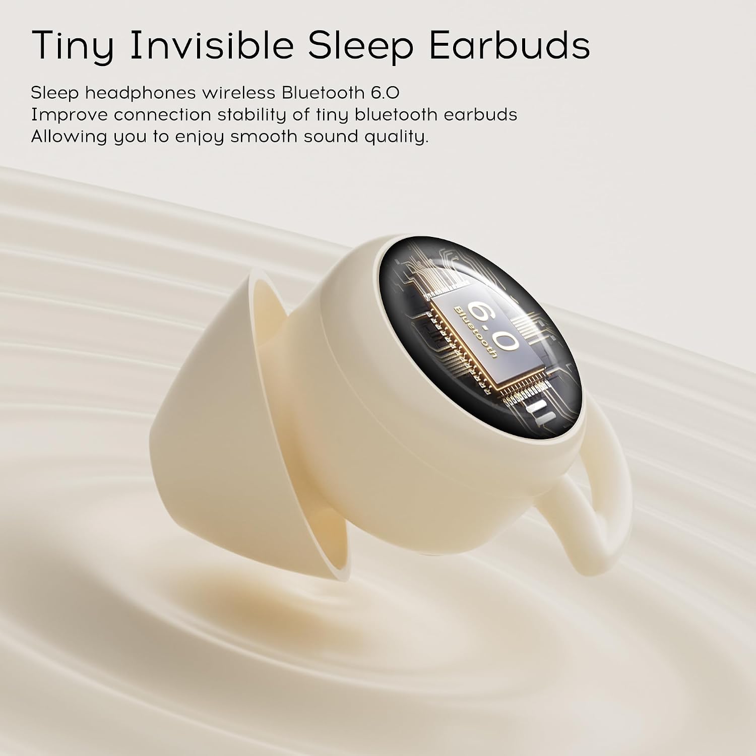 Detalle de sunvito Sleep Earbuds for Side Sleepers – Mini Invisible Wireless Earphones (Beige)