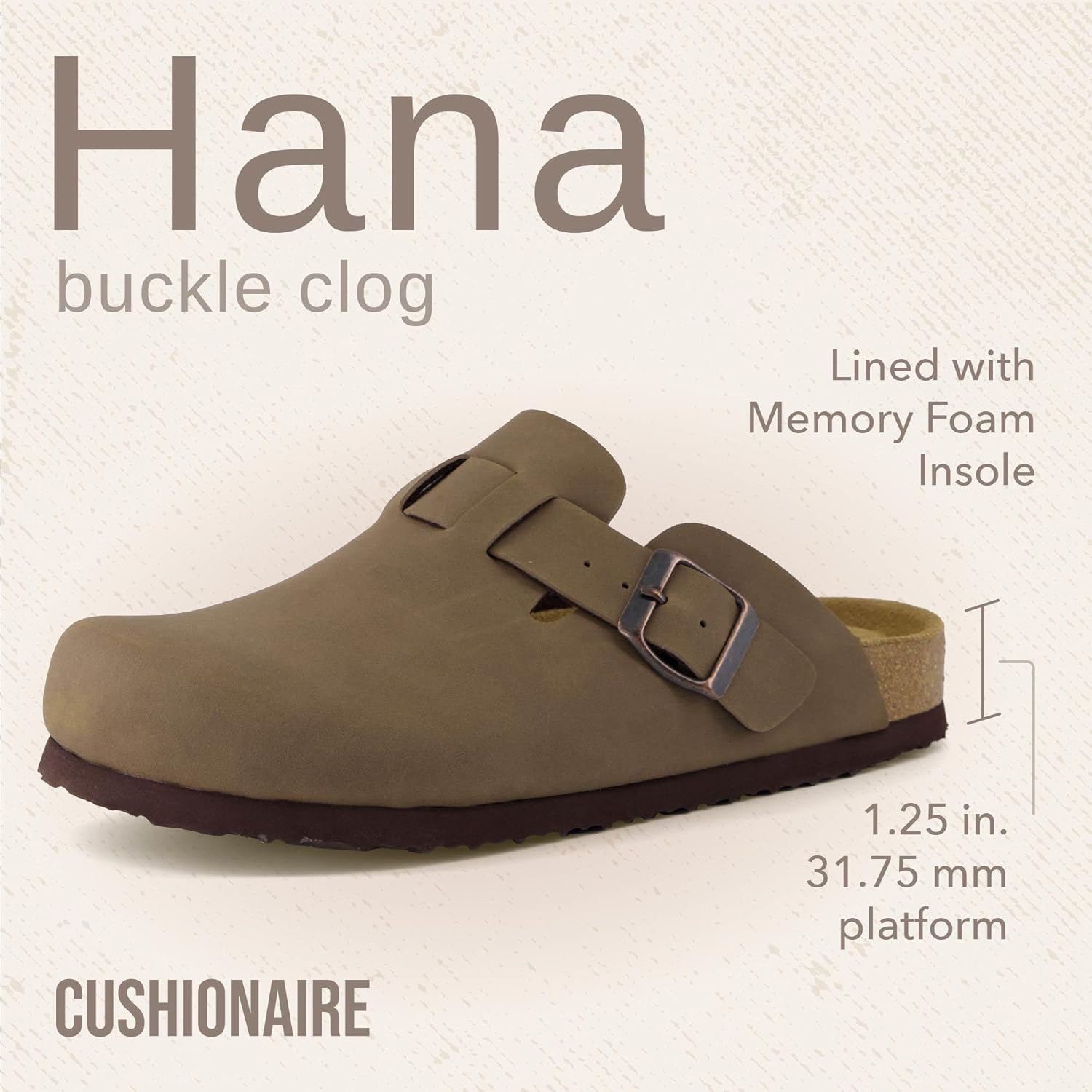 Detalle 2 de CUSHIONAIRE Hana women's clogs with cork insole 👞
