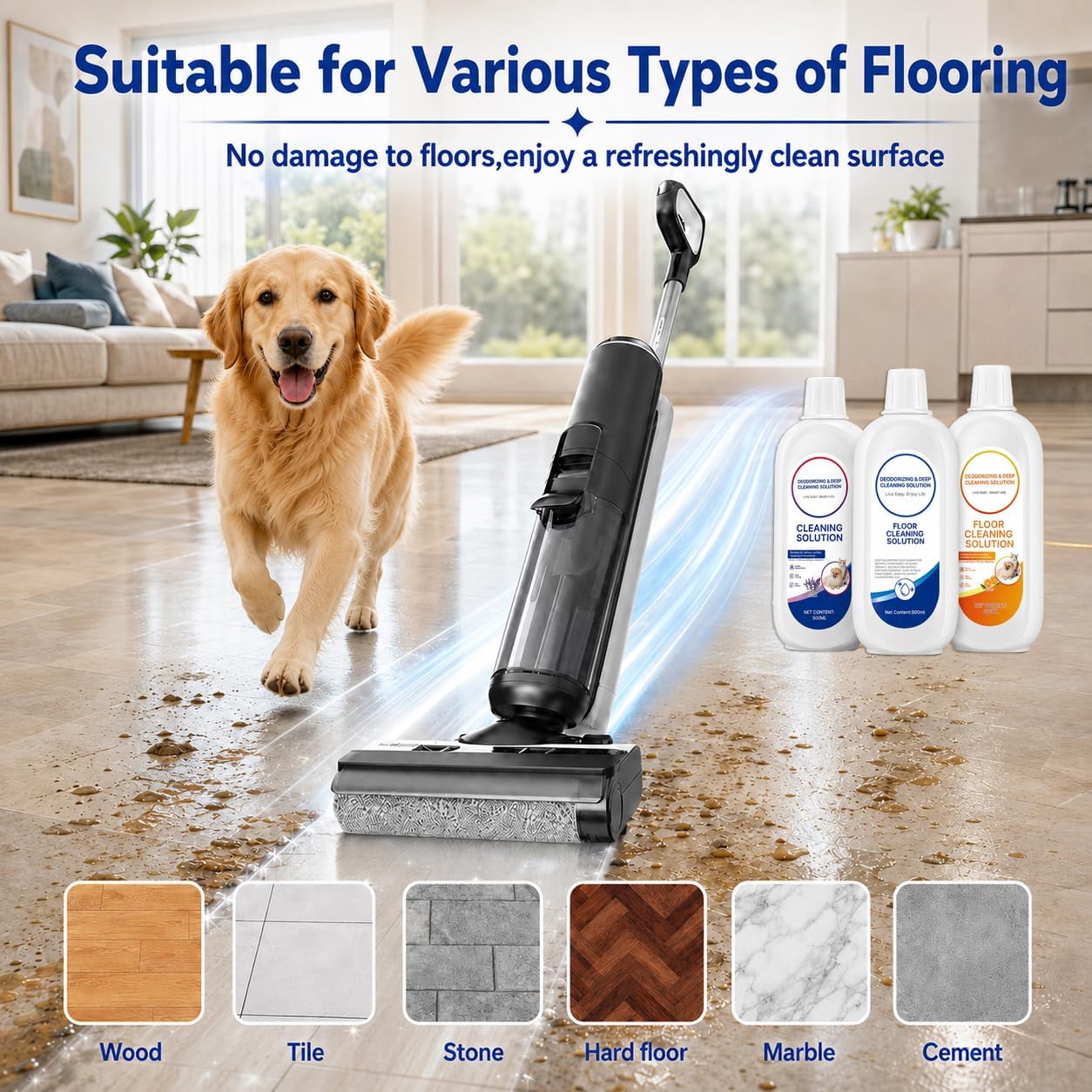Thumbnail 3 de Vacbeuta qjj002 Floor Cleaning Solution, 1.5 L for Hard Floors