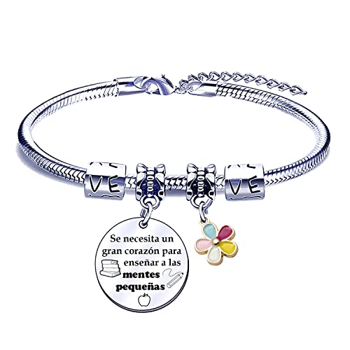 Detalle de POIUYTRE Pulsera para Profesoras – Regalo grabado y personalizado para maestro/a