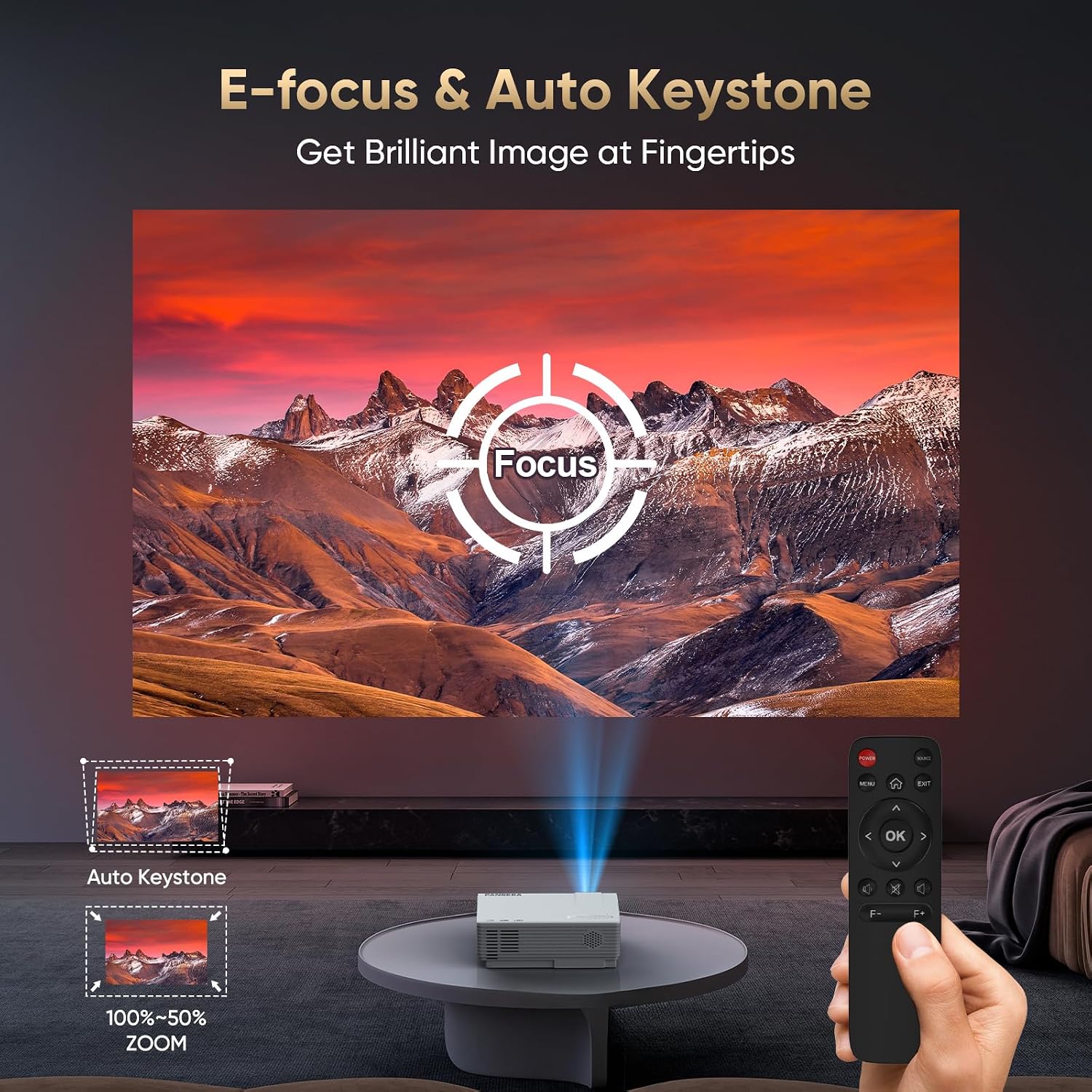 Thumbnail 5 de PANSEBA 1080P Mini Projector with Screen