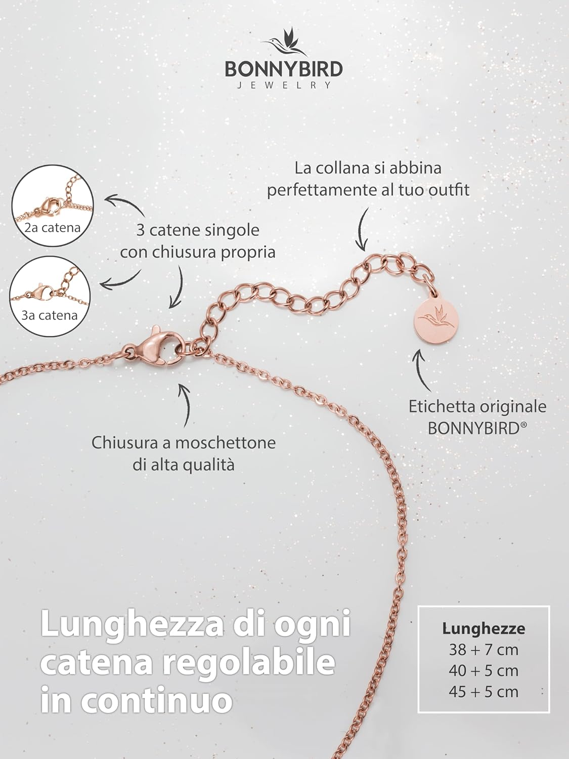 Thumbnail 4 de BONNYBIRD Collana Multifilo 38-42 cm