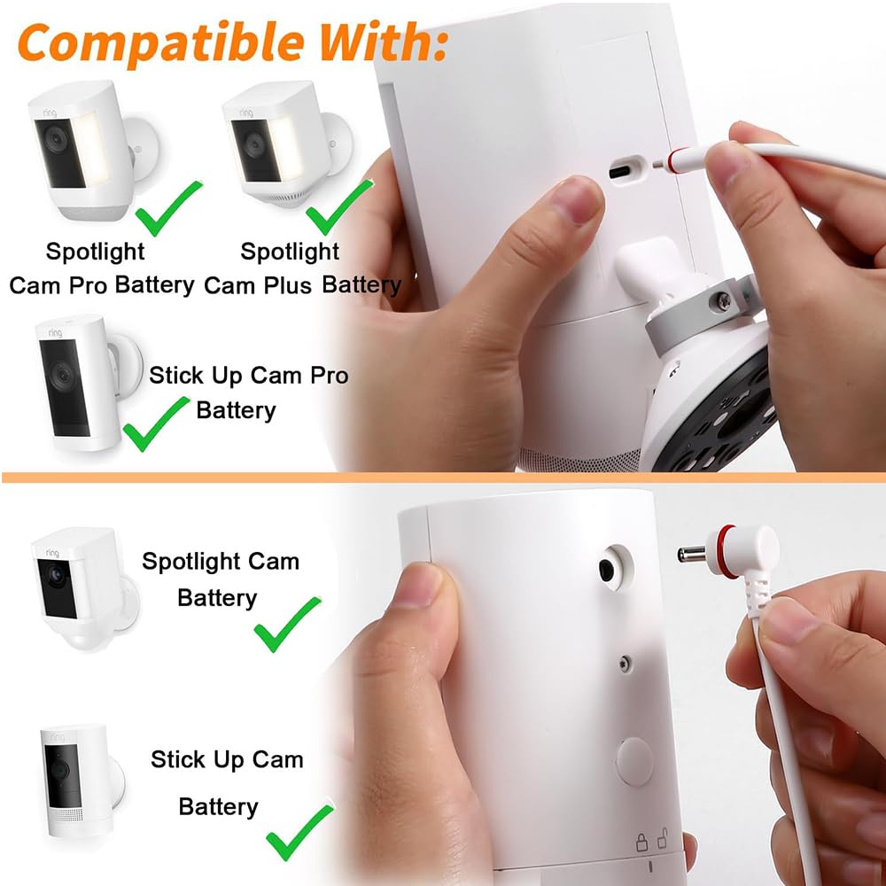 Thumbnail 1 de Ring 24.9 ft USB power charging cable with Type-C adapter