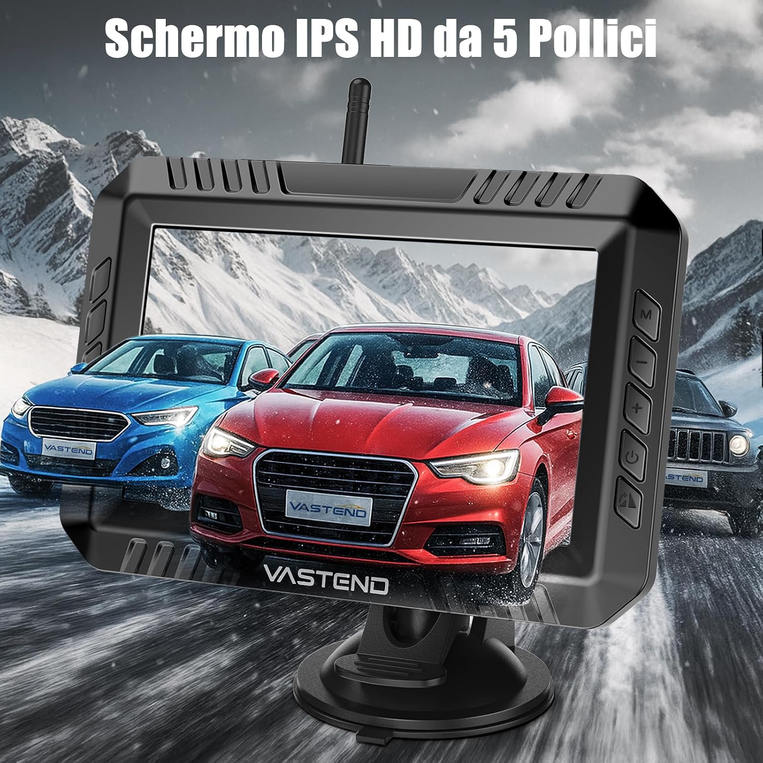 Detalle de Vastend Sistema Wireless Telecamera di Retromarcia con Monitor da 5'' 1080P HD – IP67, Visione Notturna, 200m