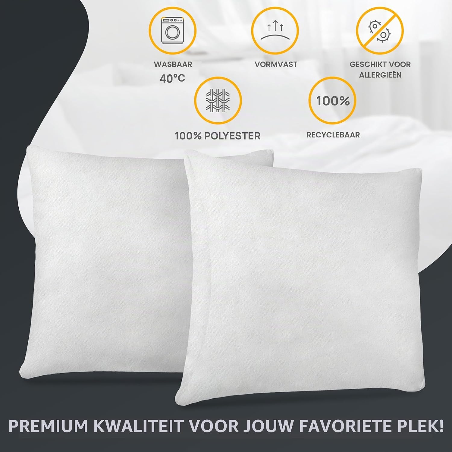 Detalle de LILENO HOME binnenkussens 50 x 50 cm, set van 2, wasbaar op 40 °C