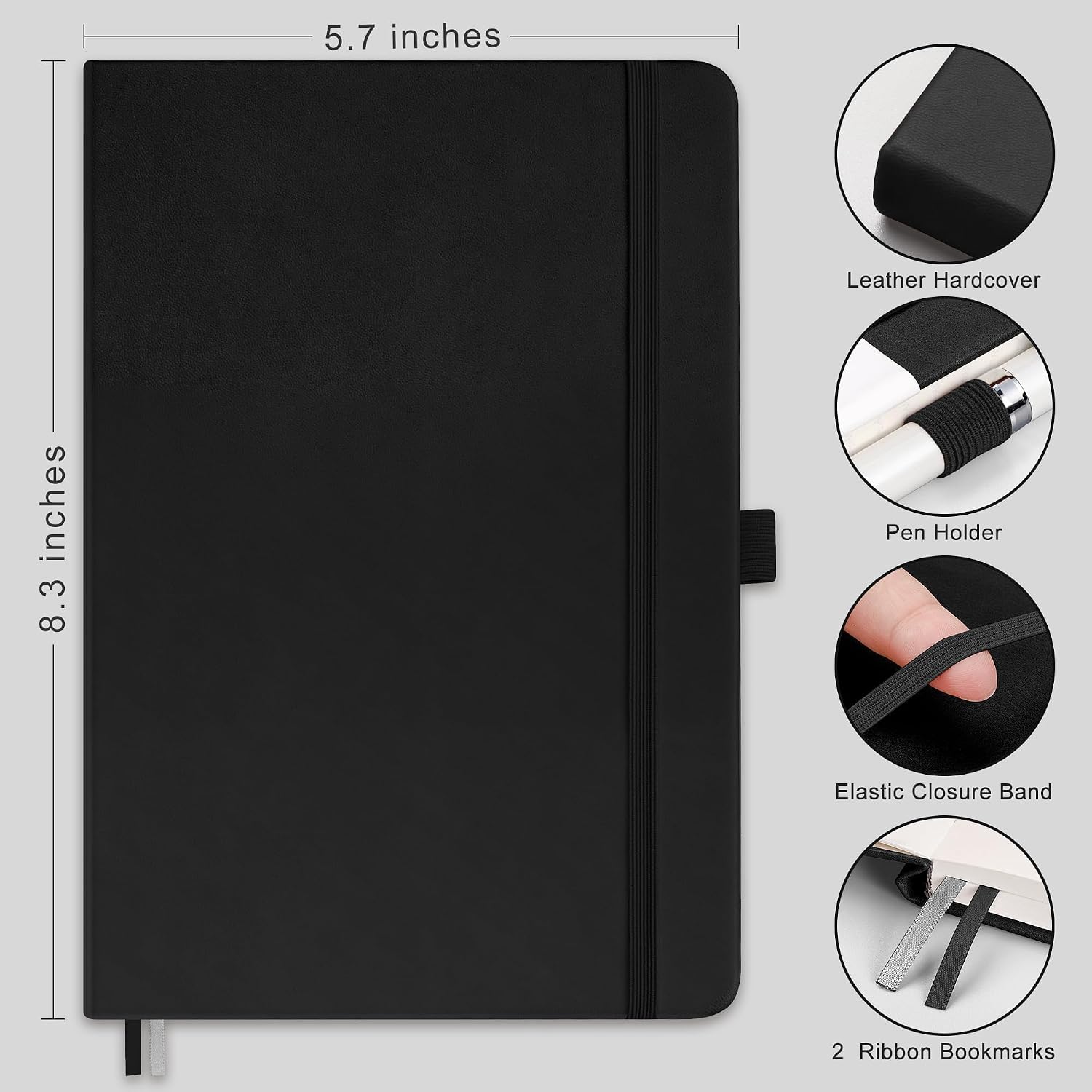 Detalle 1 de AHGXG A5 Lined Journal Notebook, 120 GSM Paper, Faux Leather Cover