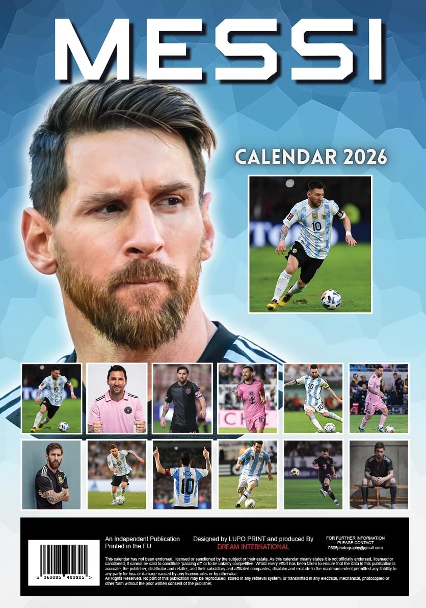 Detalle de LIONEL MESSI 2026 A3 Wall Calendar