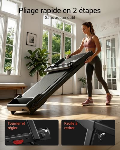 Detalle de LONTEK Tapis de Marche Inclinable Auto — pliable, silencieux et programmable